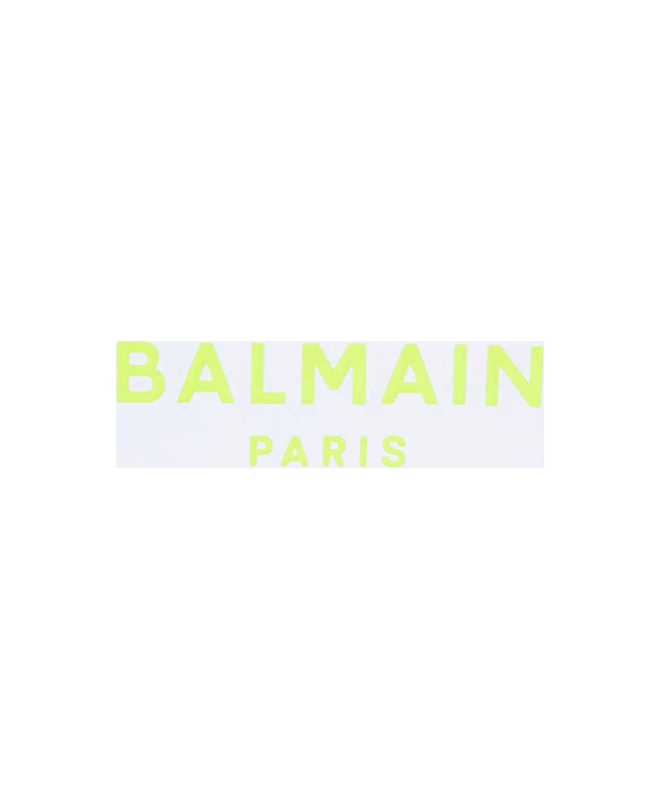 Balmain T-shirt Con Logo - White/yellow