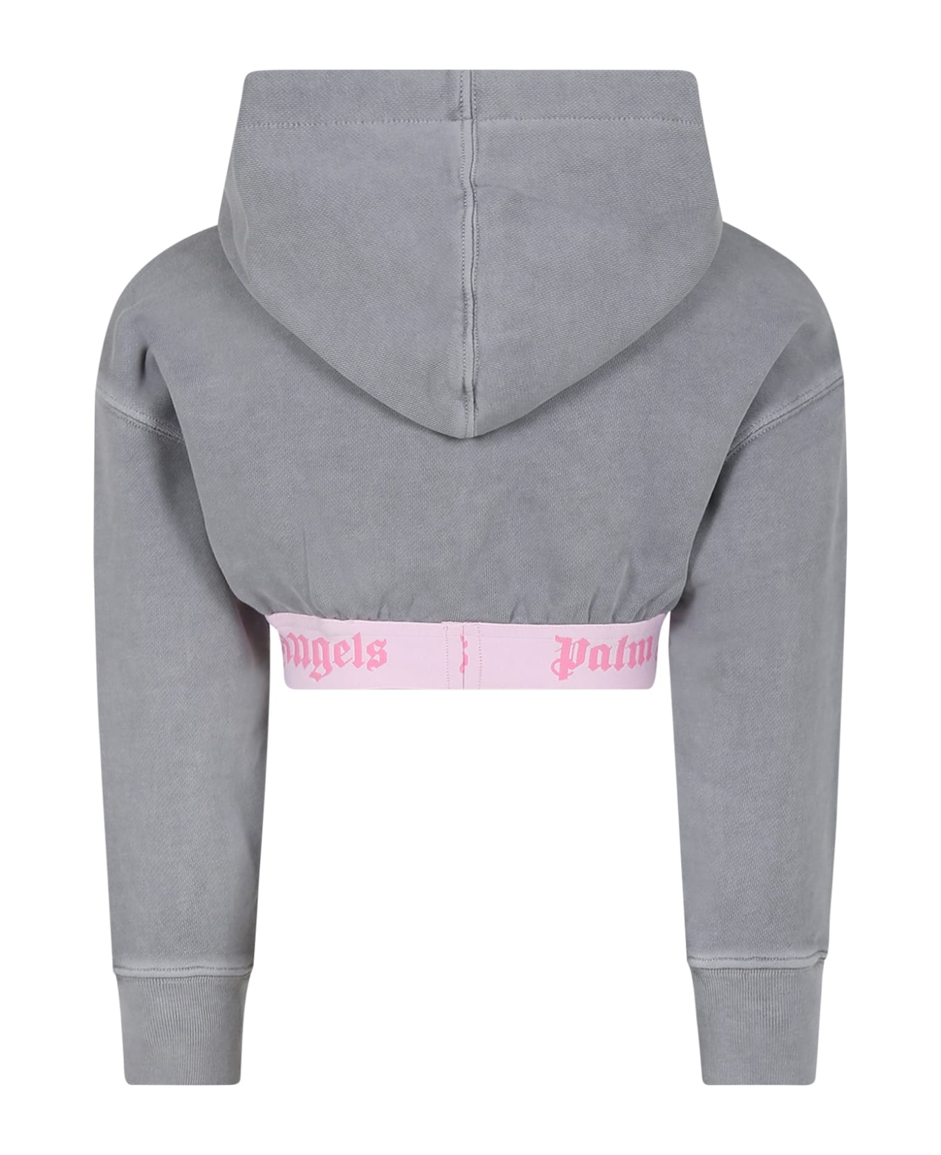 Palm Angels Grey Sweatshirt For Girl With Logo - Grey