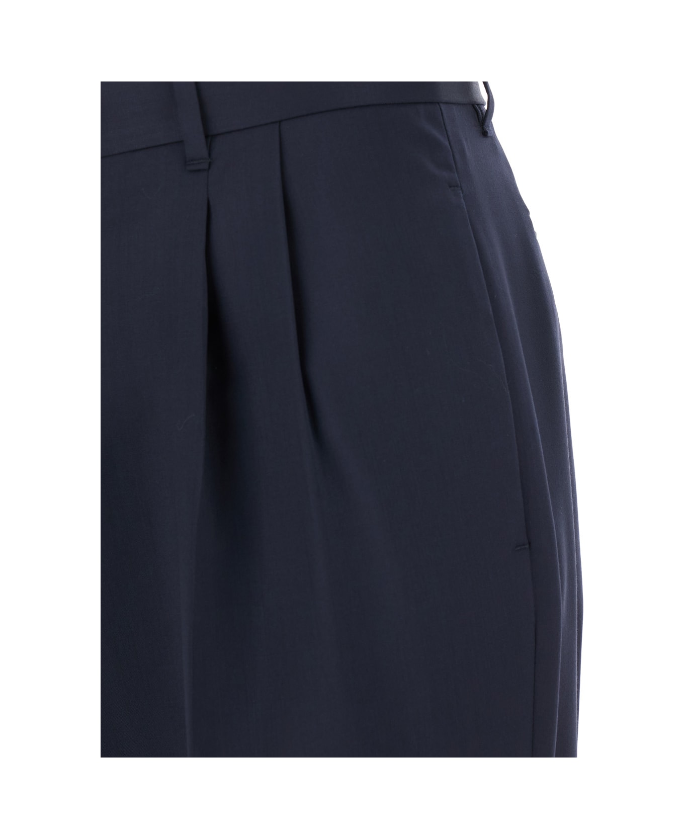 Lardini Blue Tailored Trousers With Double Pence In Virgin Wool Man - Blu