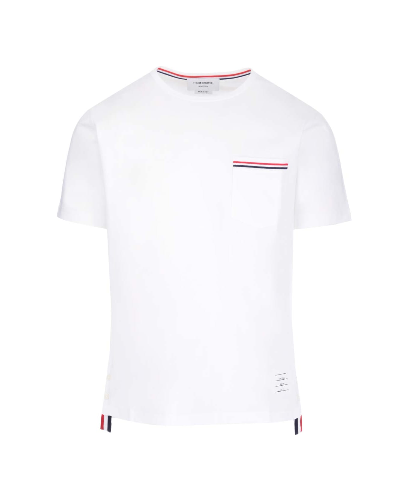 Thom Browne T-shirt With Pocket - White