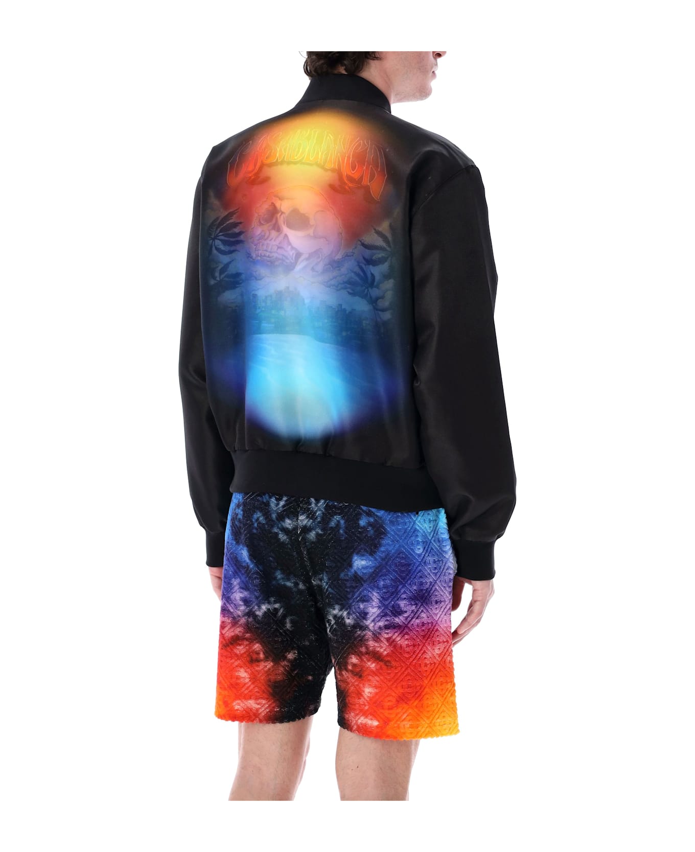 Casablanca Organza Gradient Bomber Jacket - BLACK