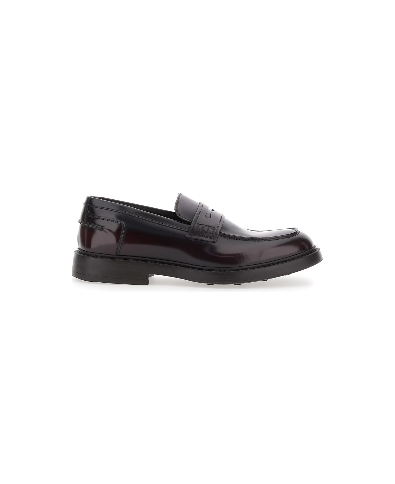 Doucal
s Dark Brown Leather Penny Loafers - TL01