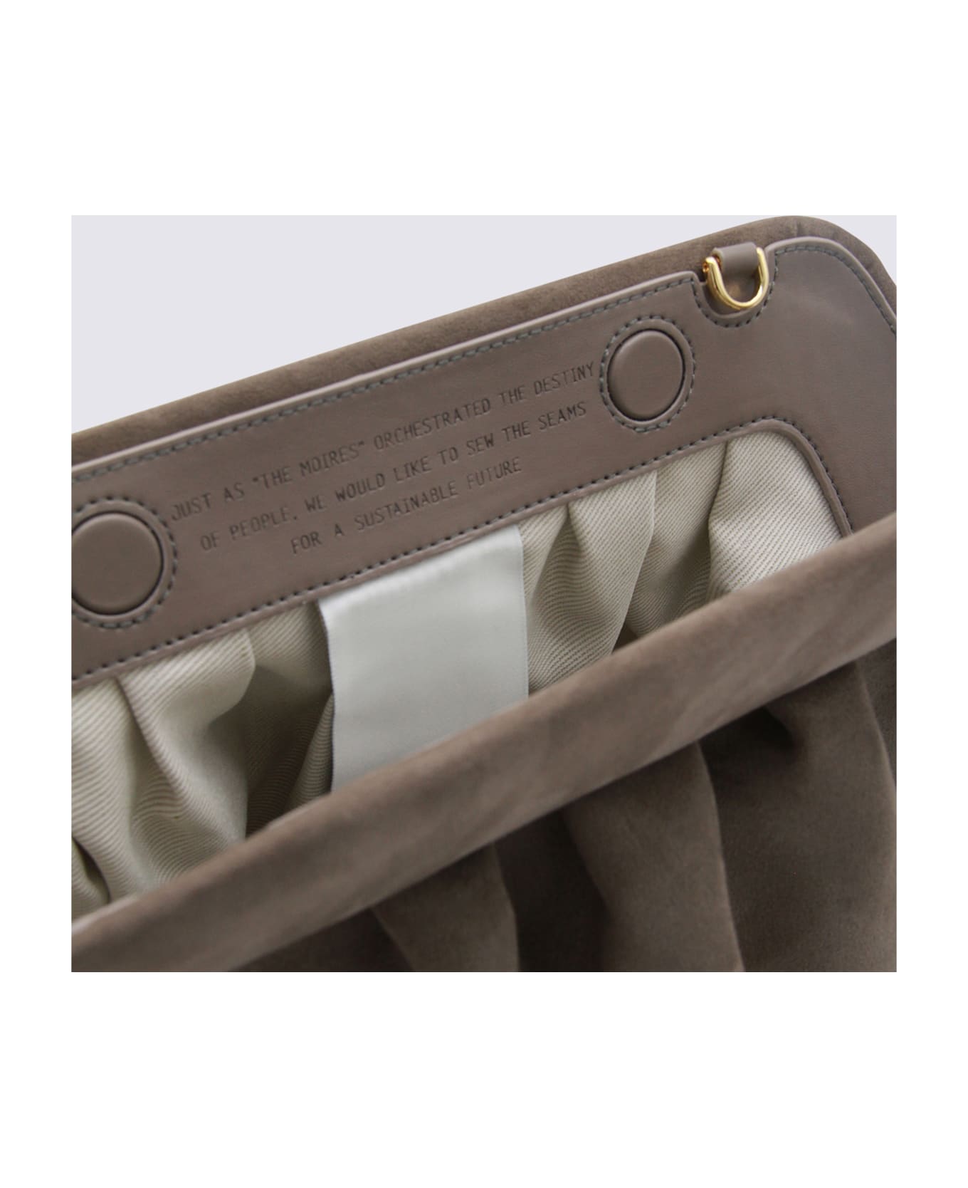 THEMOIRè Beige Bios Suede Clutches - mud