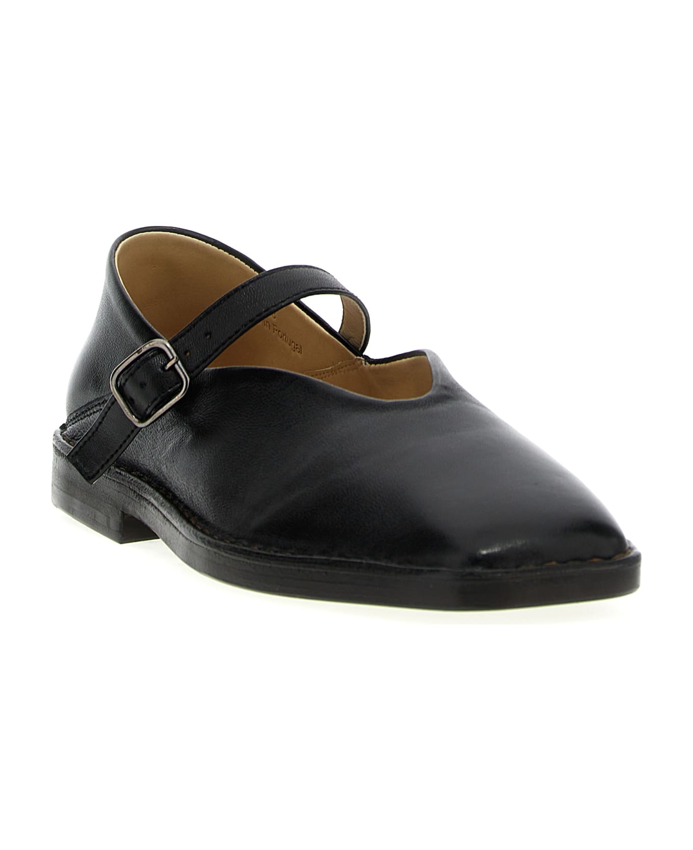 Lemaire Square Toe Ballet Flats - Black