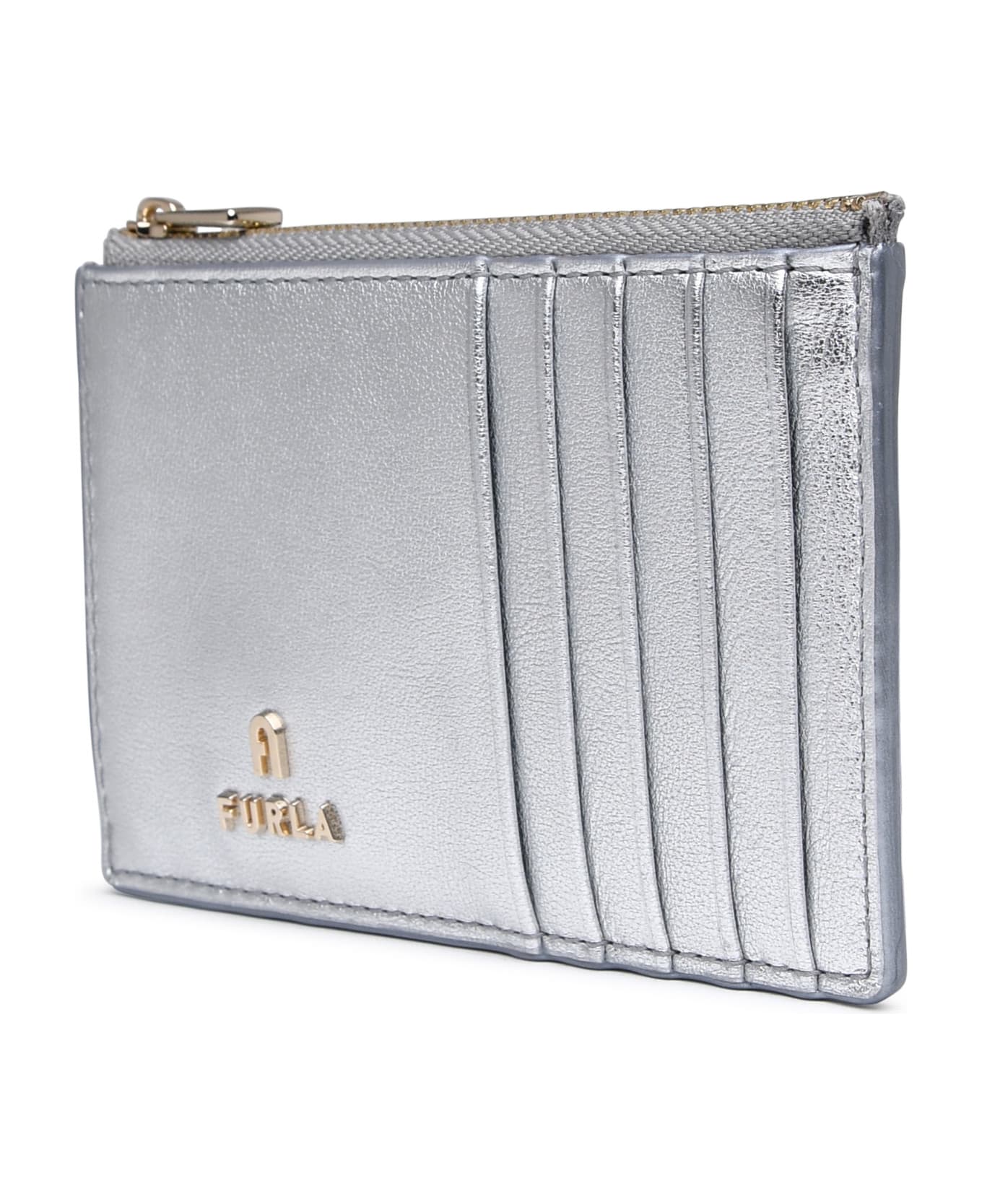 Furla Silver Leather Cardholder - Silver
