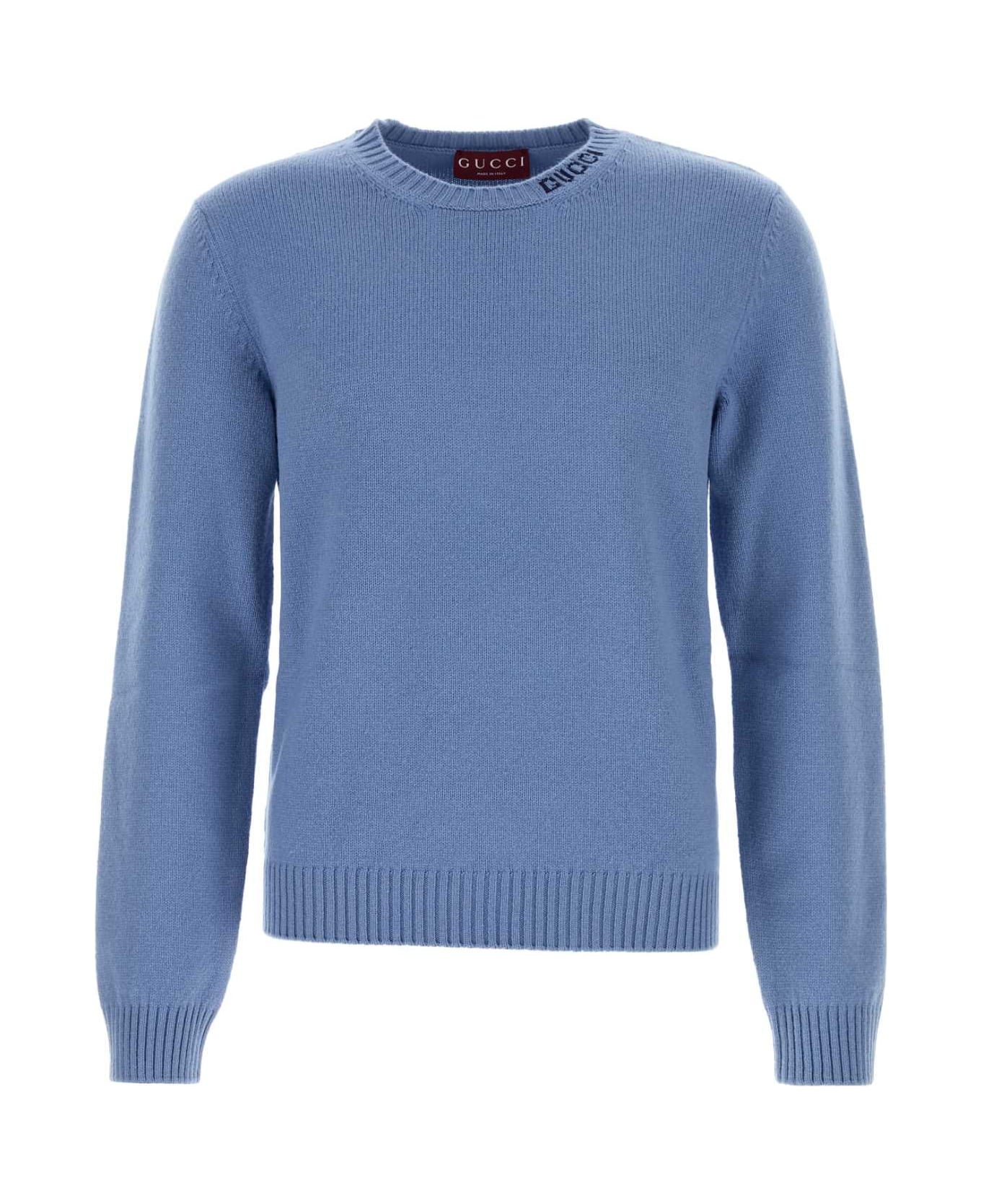 Gucci Light-blue Wool Sweater - POWDERAZUREBLUE