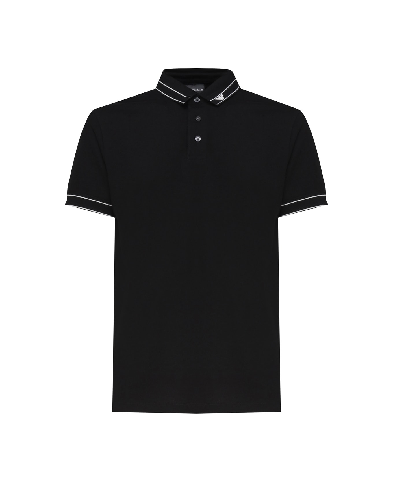 Emporio Armani Polo T-shirt In Cotton - Eagle black