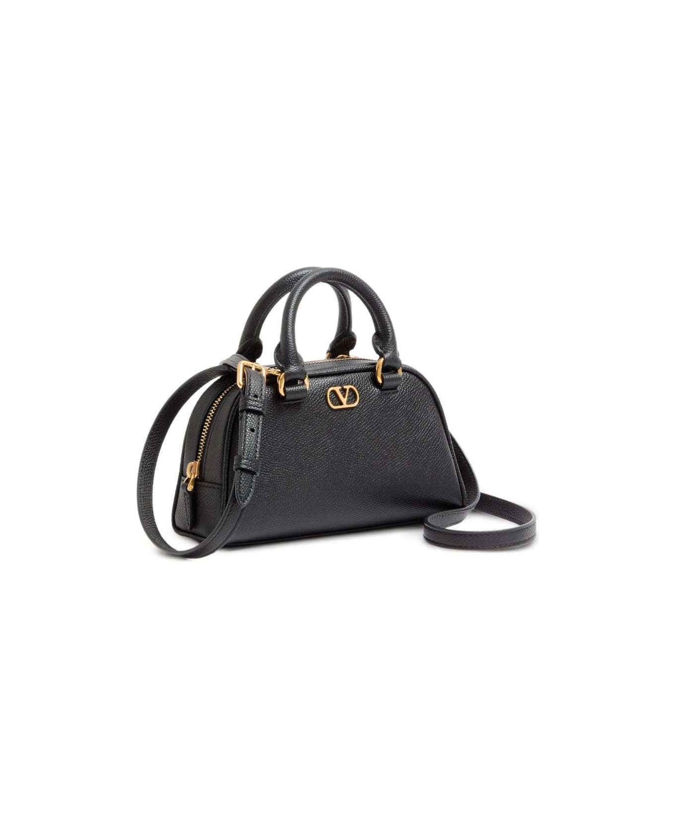 Valentino Garavani Vlogo Signature Leather Mini Bag - Black