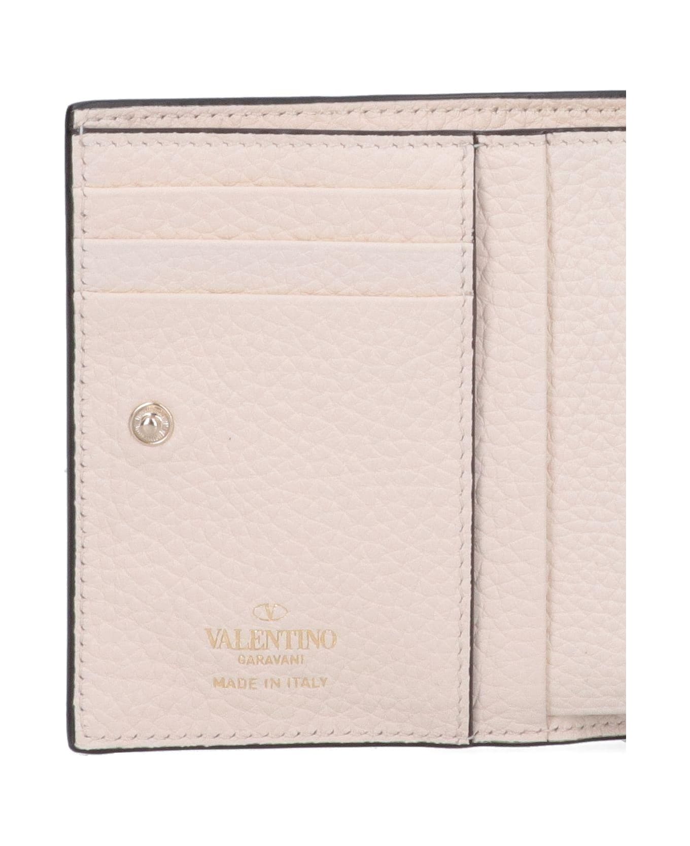Valentino Garavani Stud Detail Bi Fold Wallet - Ivory