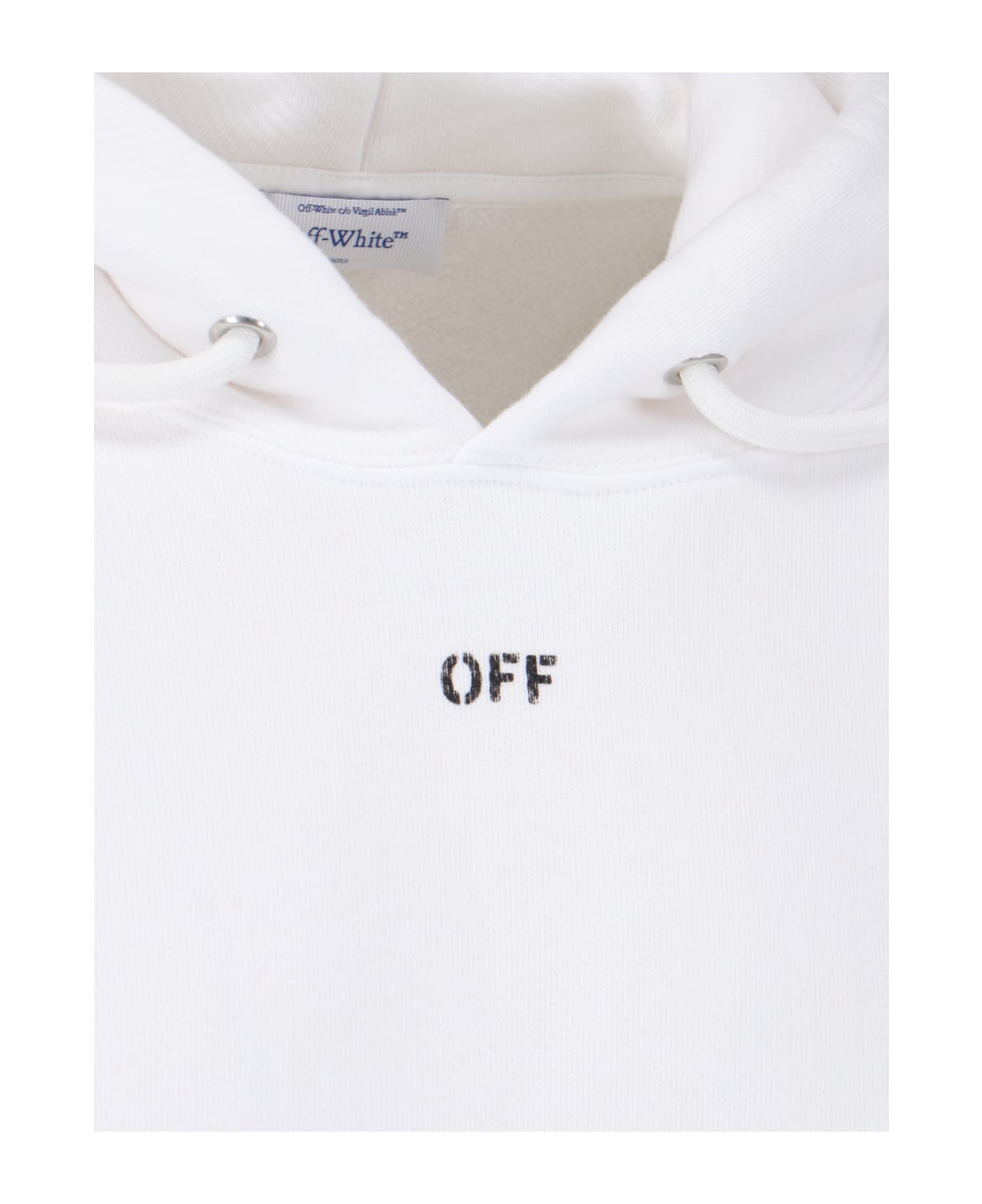 Off-White Cropped Hoodie - White