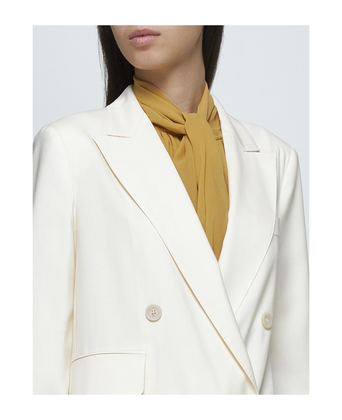 Max Mara Elegia Double-breasted Wool Blazer - Cream