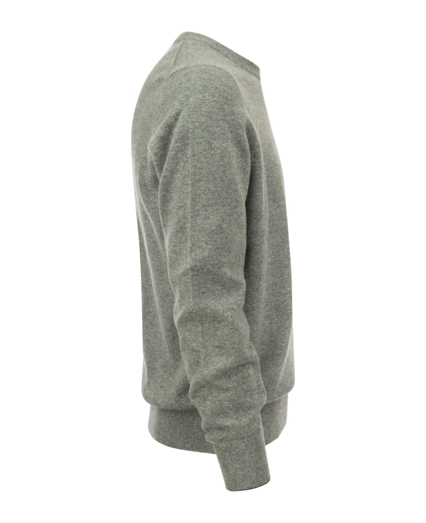 Brunello Cucinelli Pure Cashmere Crew-neck Sweater - Melange Grey