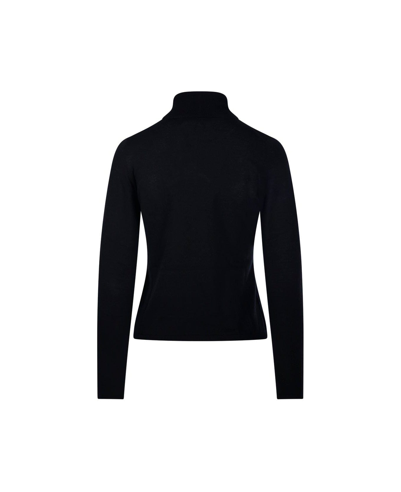 Max Mara Turtleneck Long-sleeved Knitted Top - Black