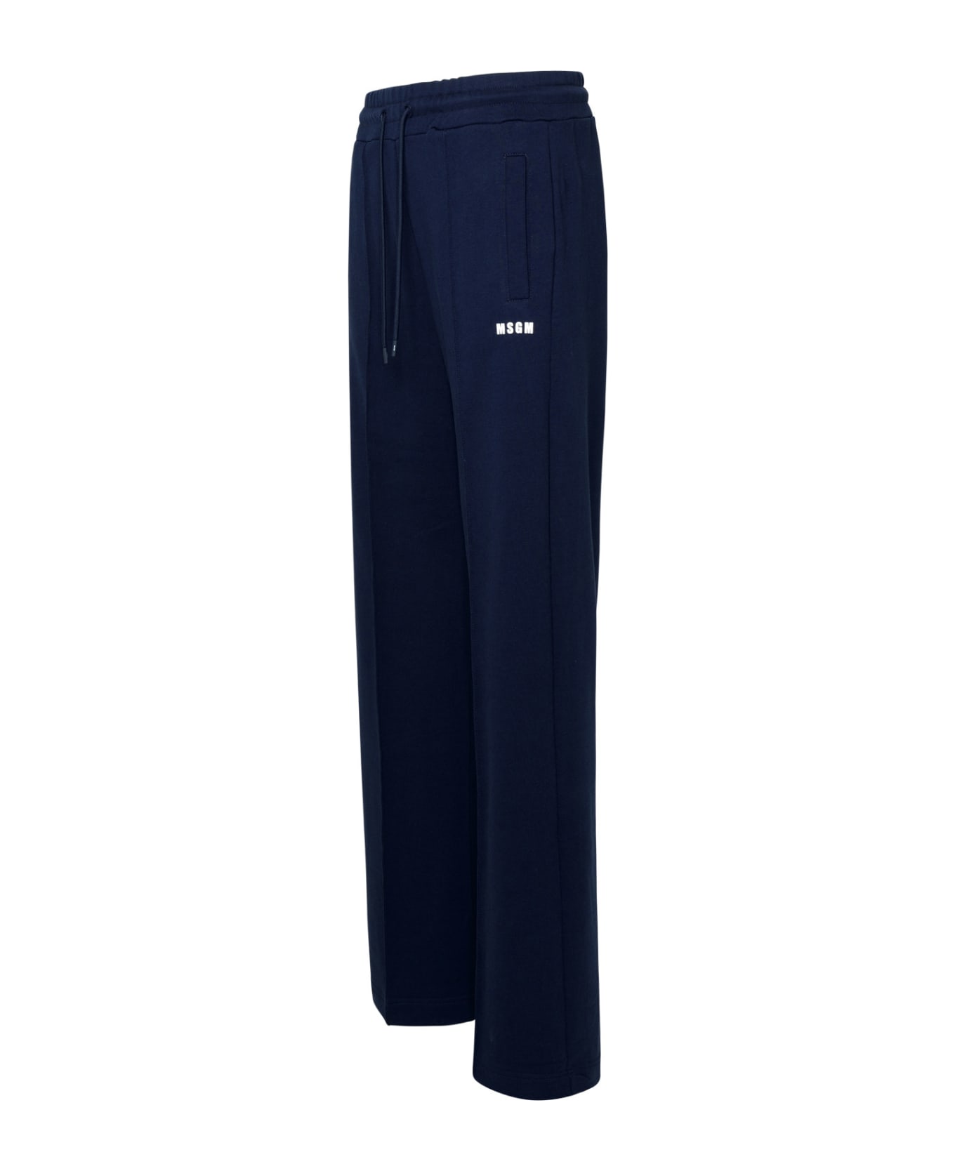 MSGM Blue Cotton Pants - Navy ボトムス