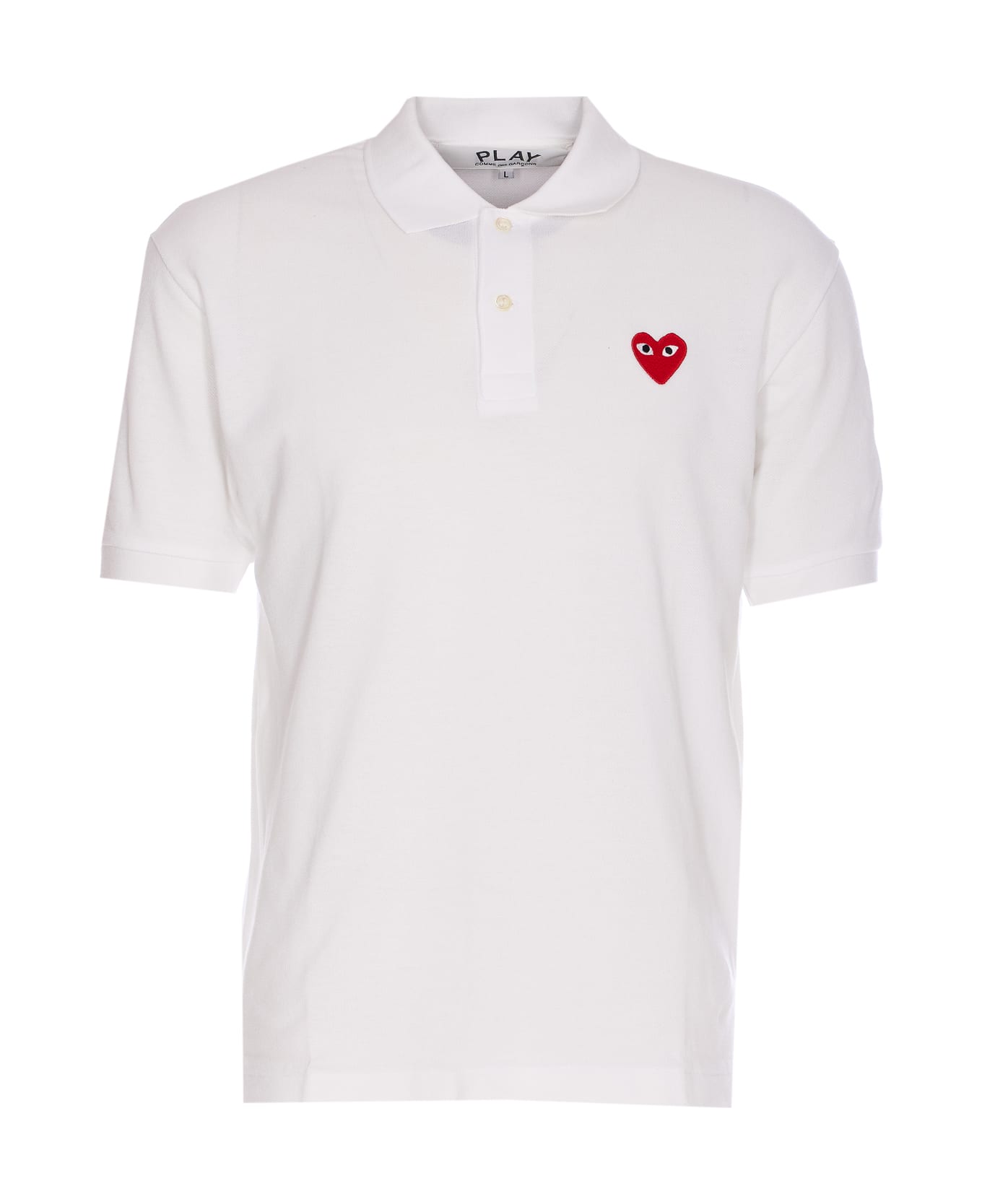 Comme des Garçons Play Heart Logo Polo - White