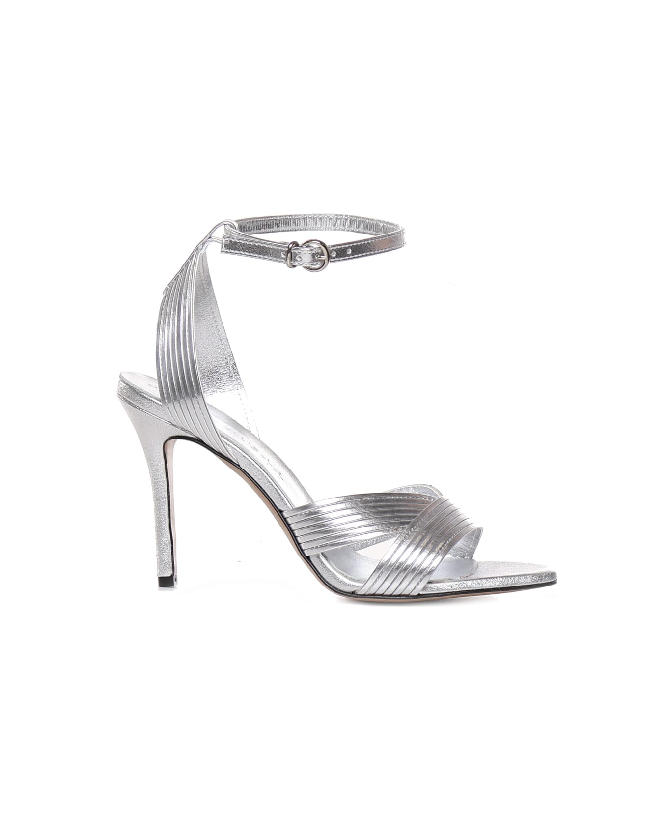 Marc Ellis Sandals With Heel And Lamè Bands - Silver サンダル