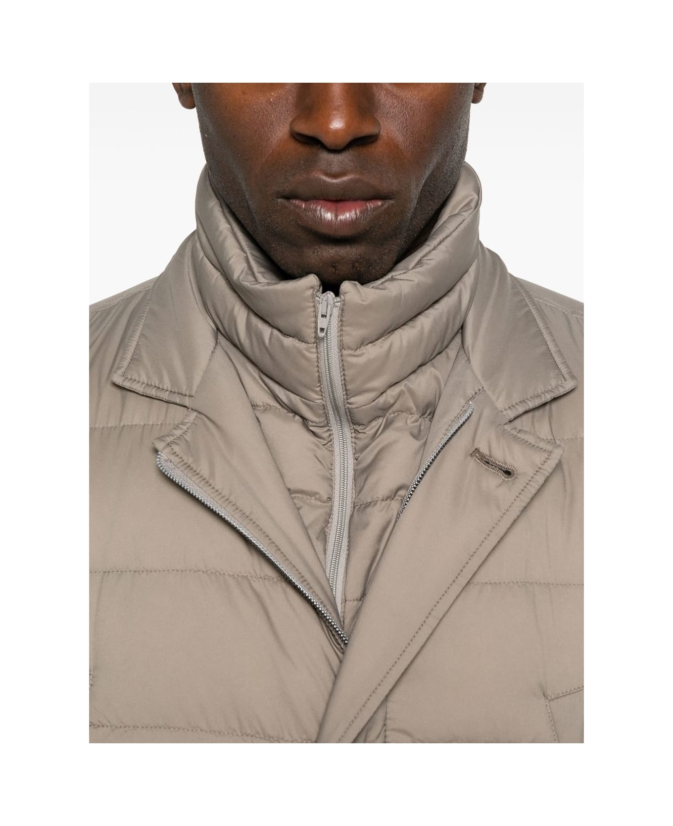 Herno Quilted Padded Coat - Grey