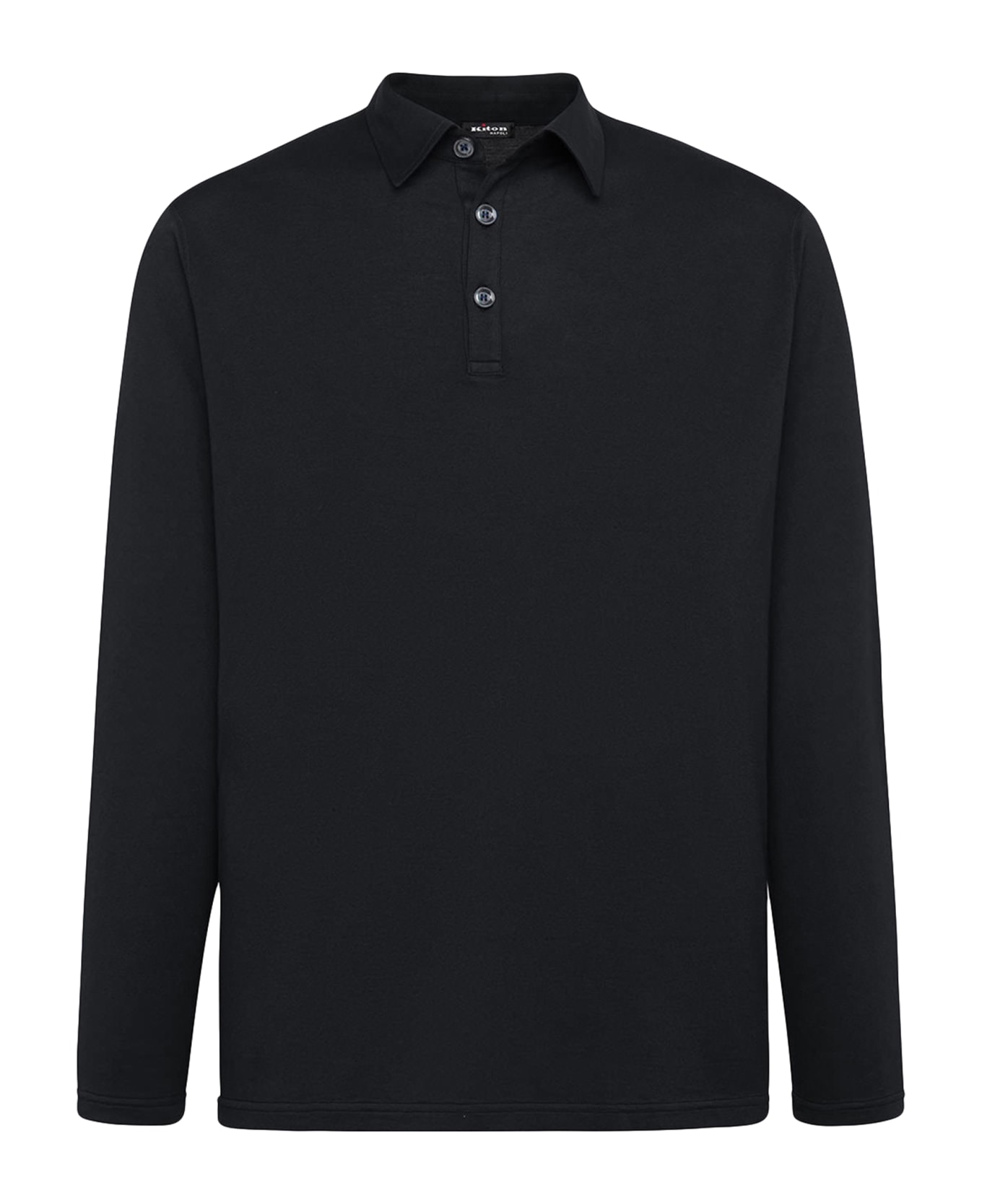 Kiton Jersey Poloshirt L/s Cotton - BLACK