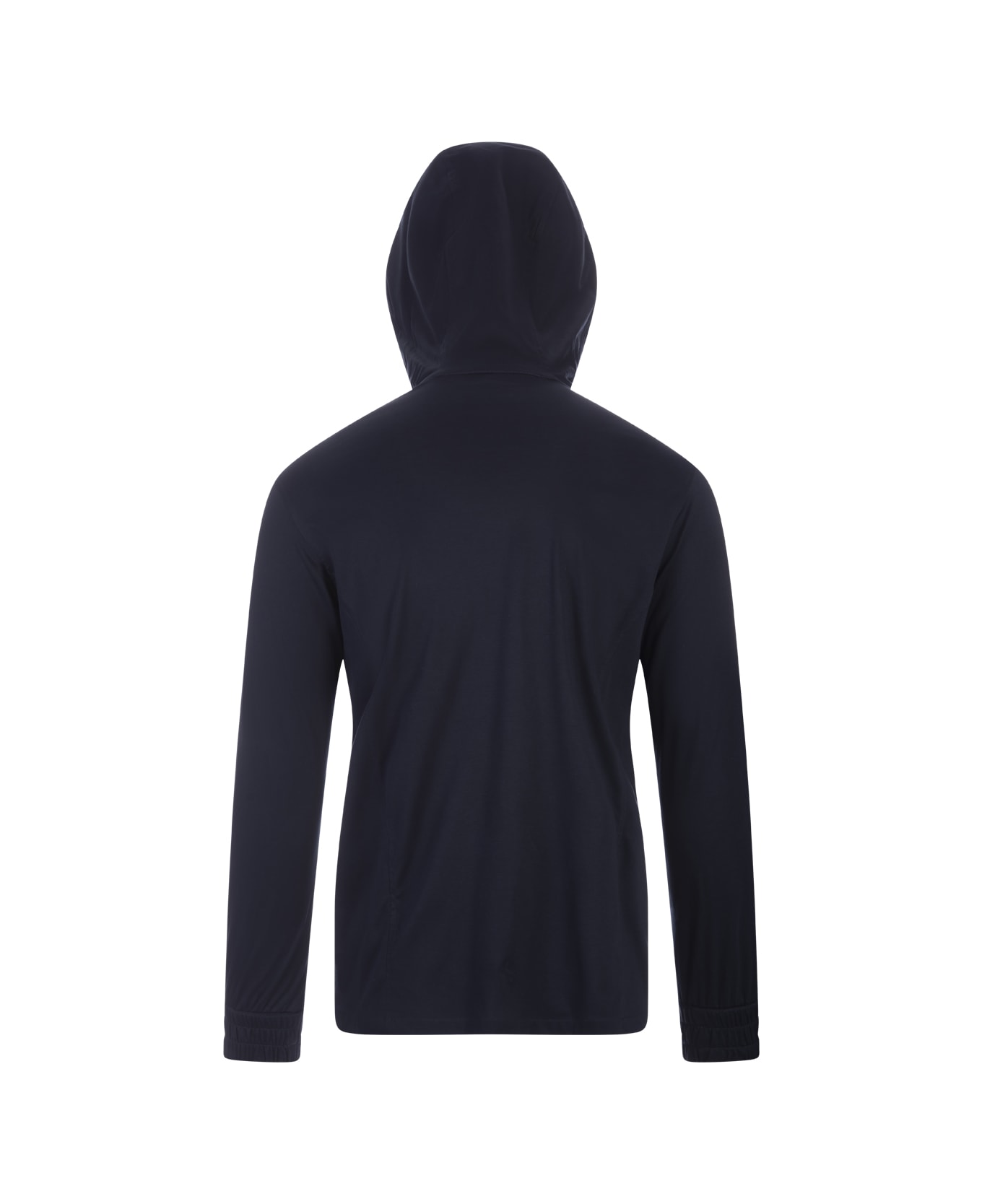 Kiton Umbi Hoodie With Zip In Blue - Blue ニットウェア
