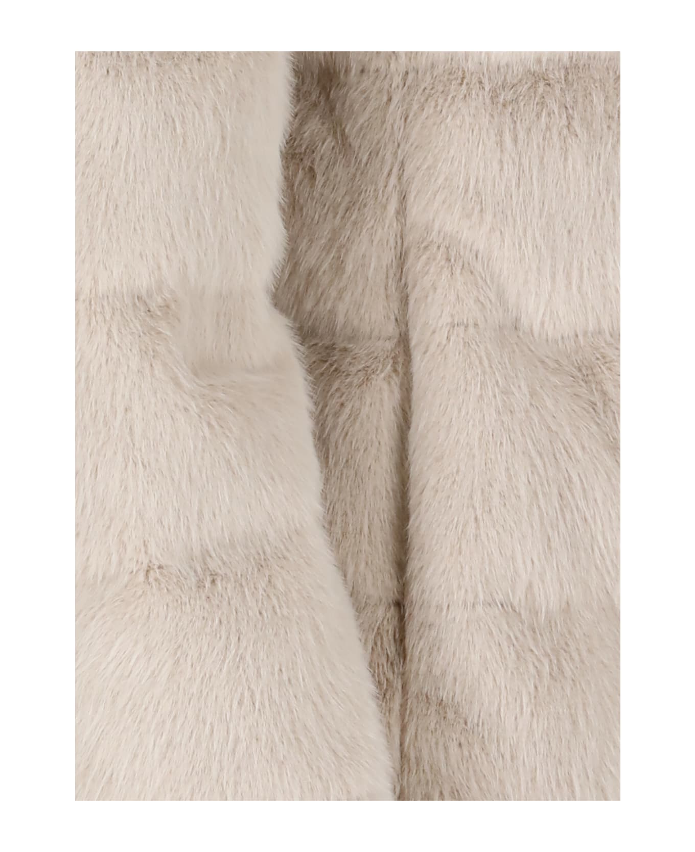 Herno Chantilly Pink Fur Puffer Jacket - Ivory
