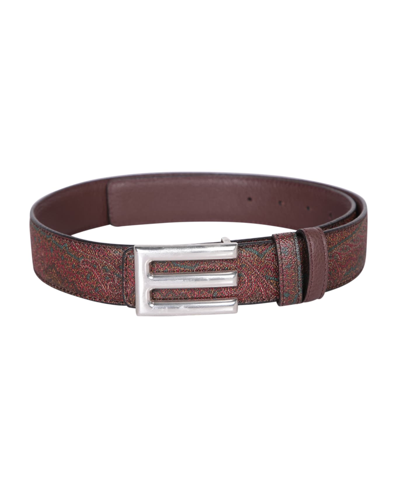 Etro Logo Buckled Paisley Print Reversible Belt