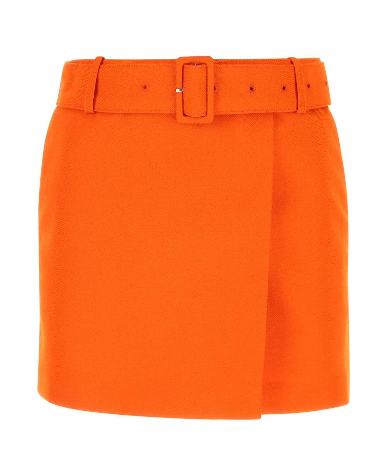 Ami Alexandre Mattiussi Orange Wool Mini Skirt - 800