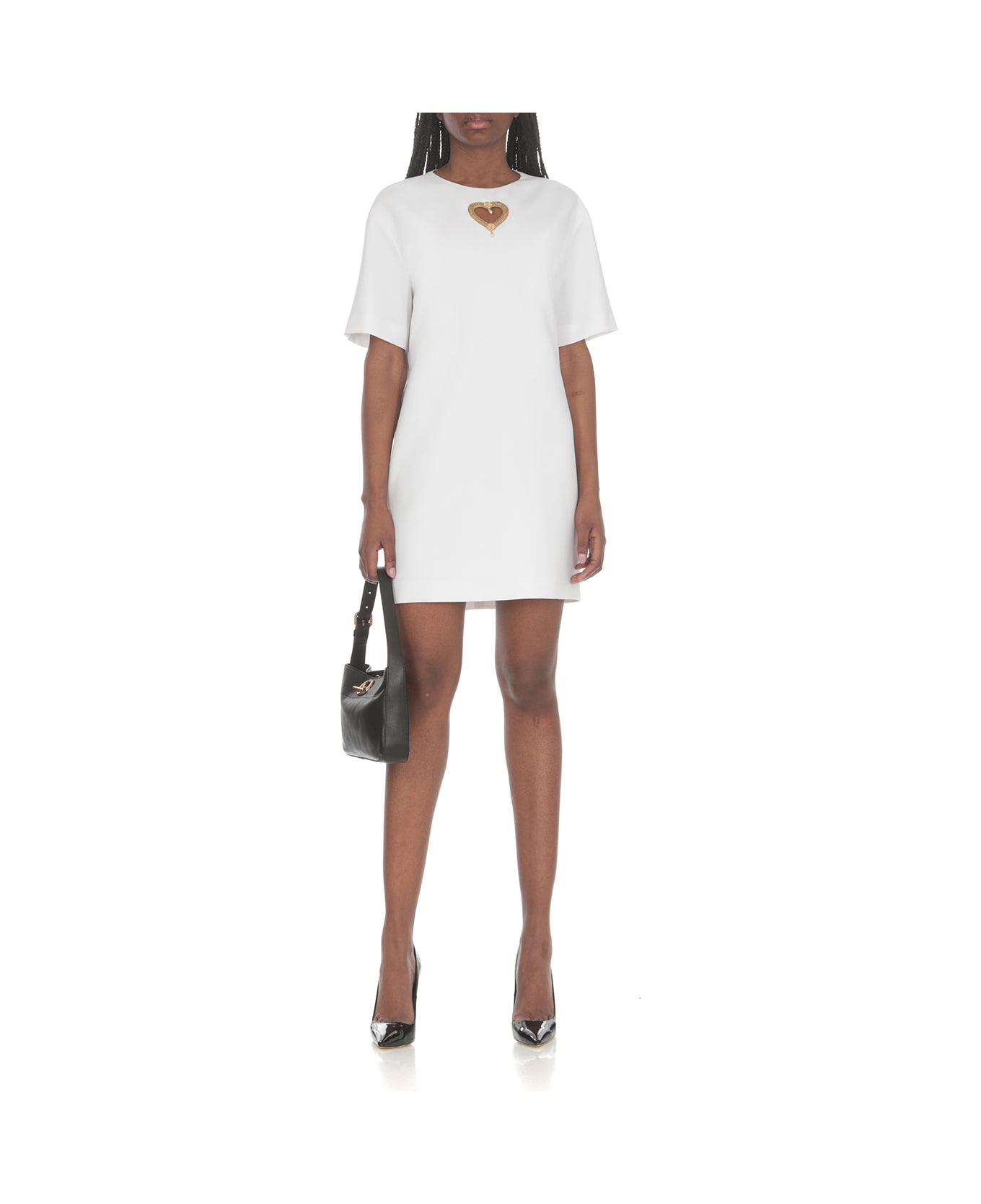 Moschino Stretch Heart Dress - White