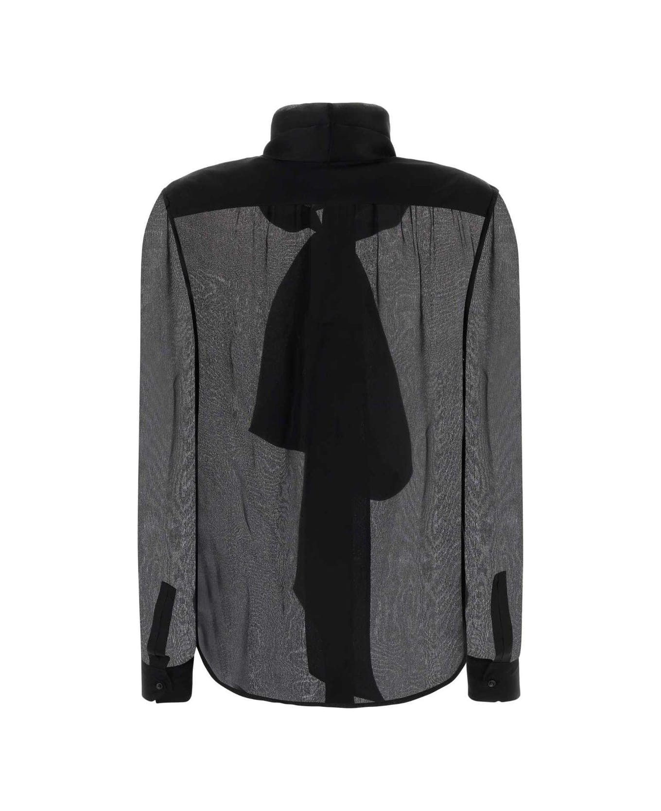 Saint Laurent Pussy-bow Long-sleeved Top - NOIR