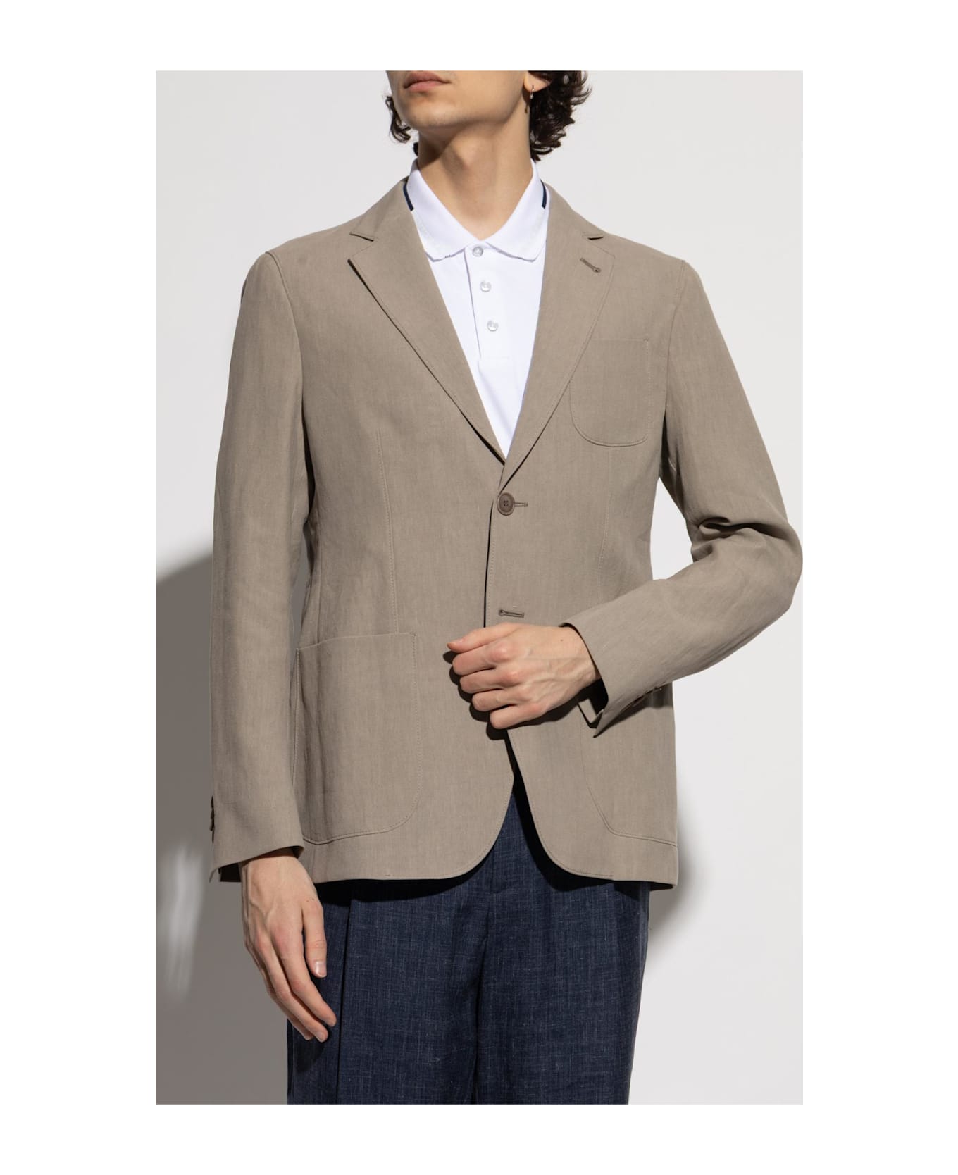 Giorgio Armani Jacket With Pockets - Roasted Cashwool