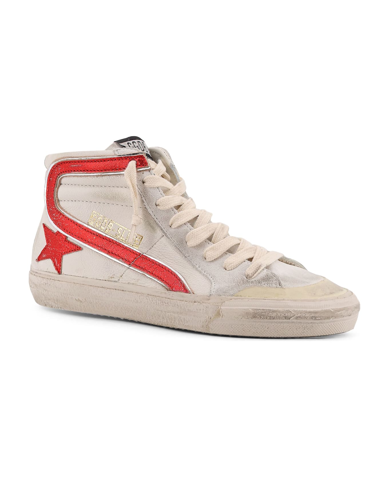 Golden Goose Slide Penstar Classic Leather High-top Sneakers - WHITE RED