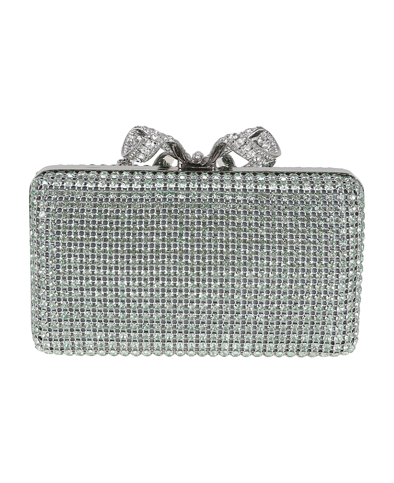 self-portrait Green Chainmail Clutch Bag - Green