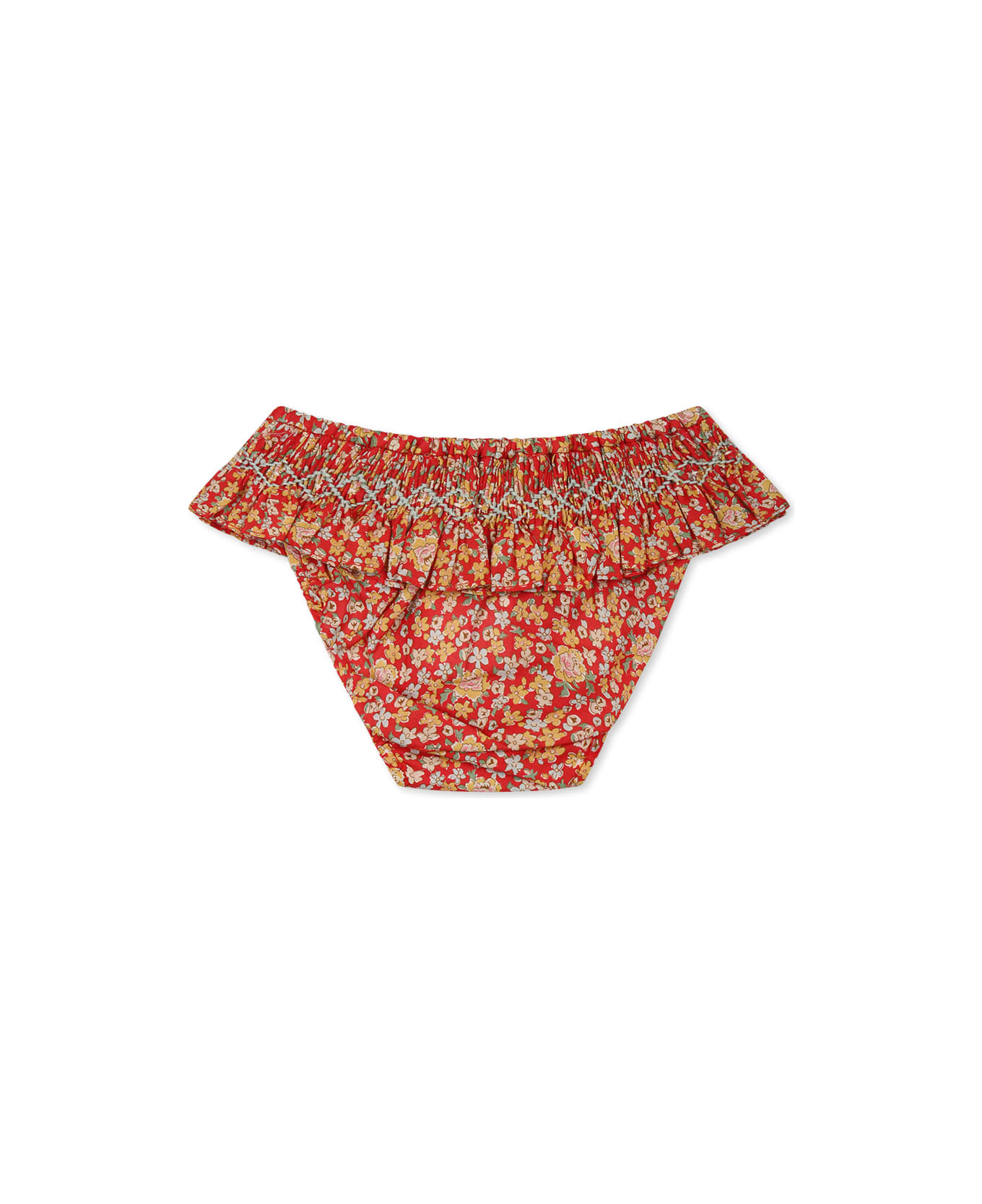 Bonpoint Red Slip For Baby Girl With Floral Print - Red