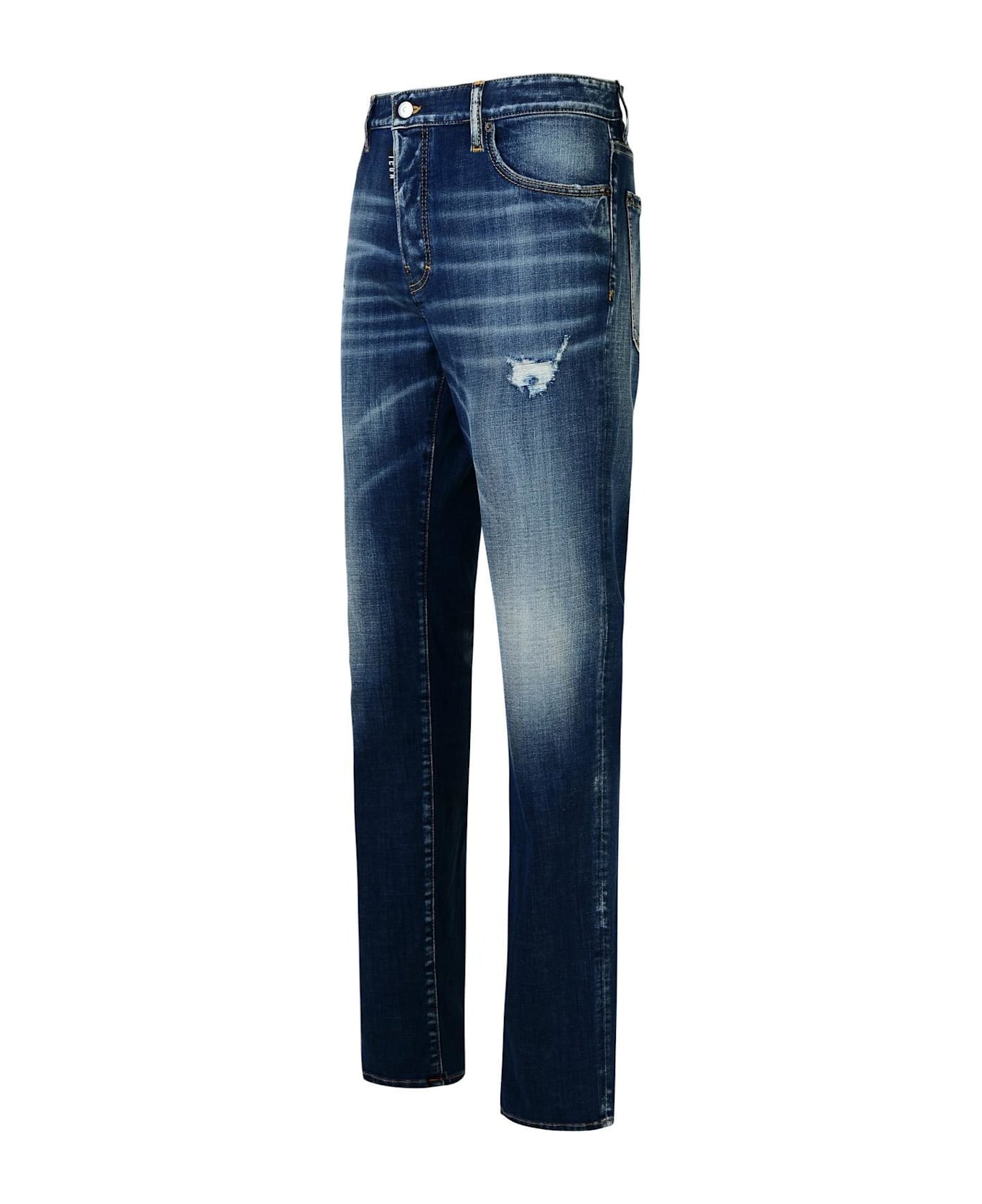 Dsquared2 Distressed Straight-leg Jeans - Navy Blue