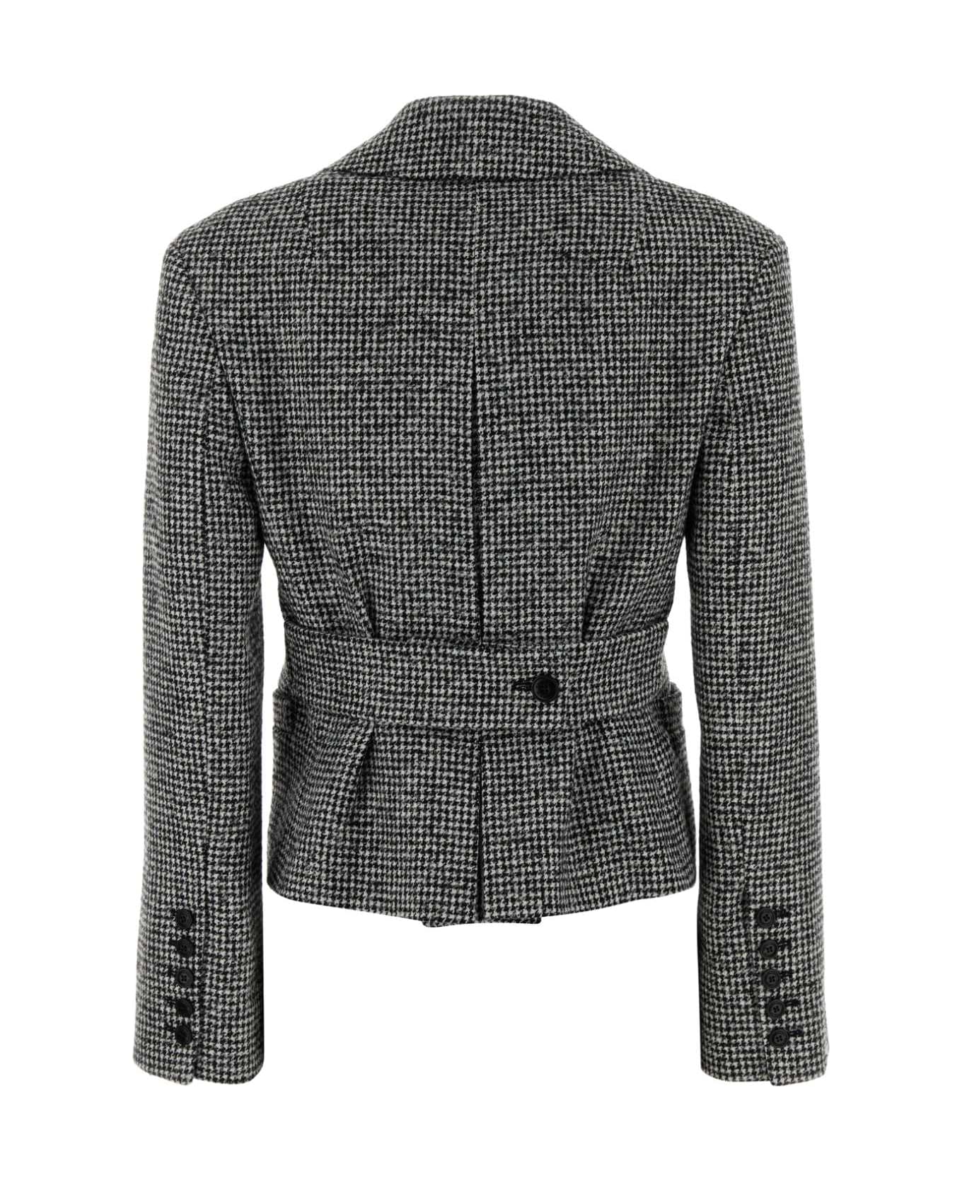 Ermanno Scervino Embroidered Wool Blend Blazer - PDPBIANCONERO