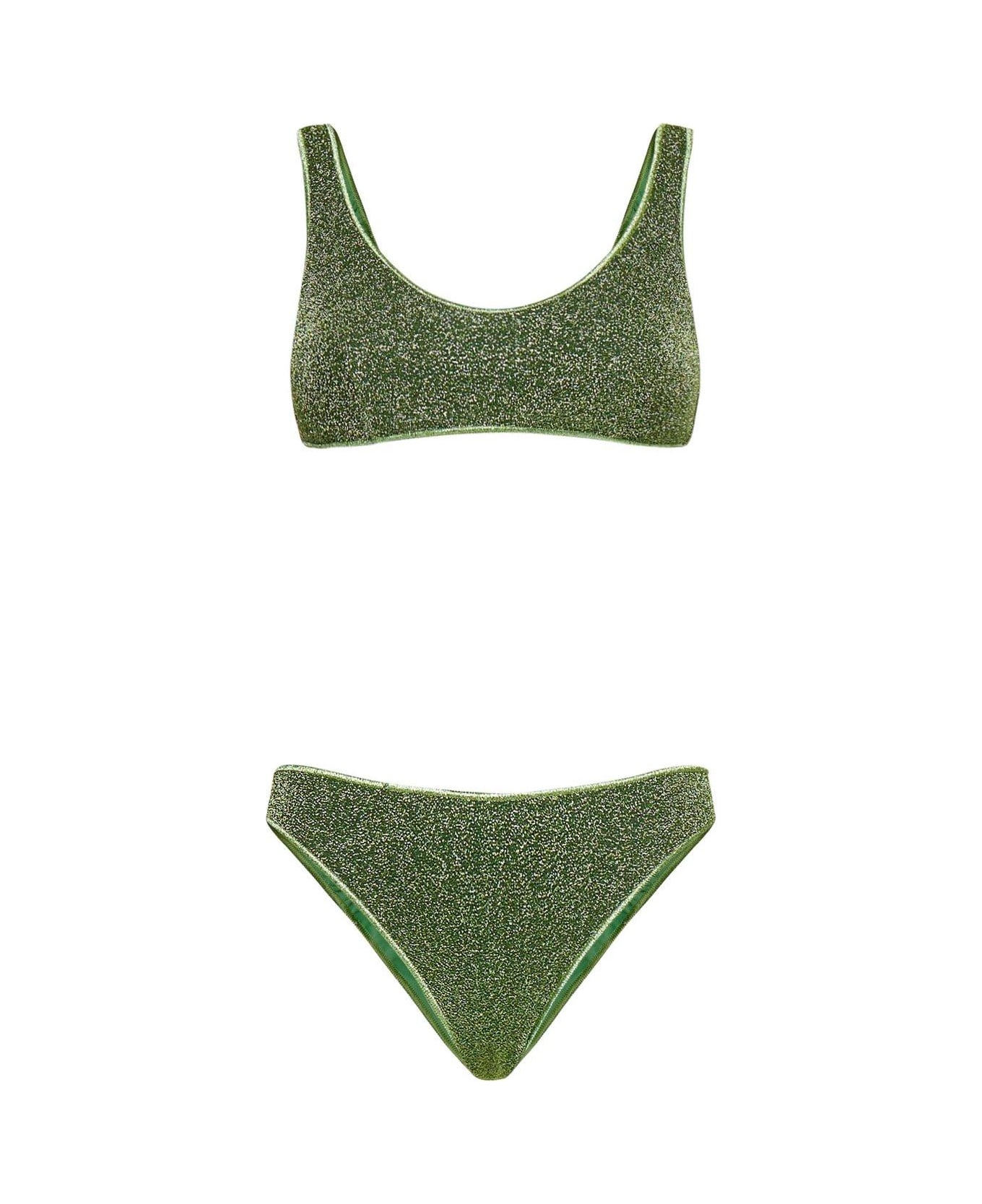 Oseree Lumiere Shimmer Bikini Set - GREEN