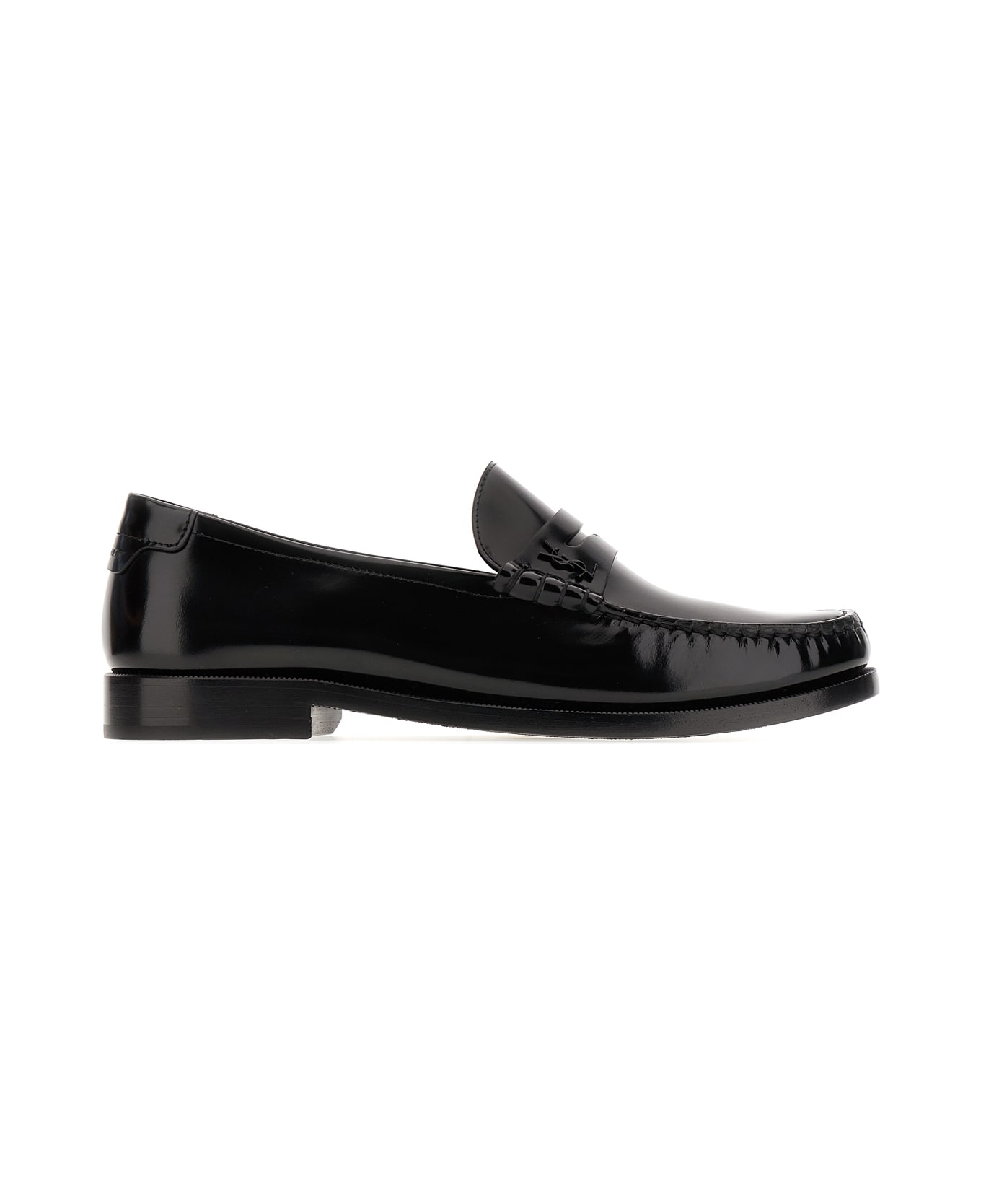 Saint Laurent Black Leather Penny Loafers - 1000