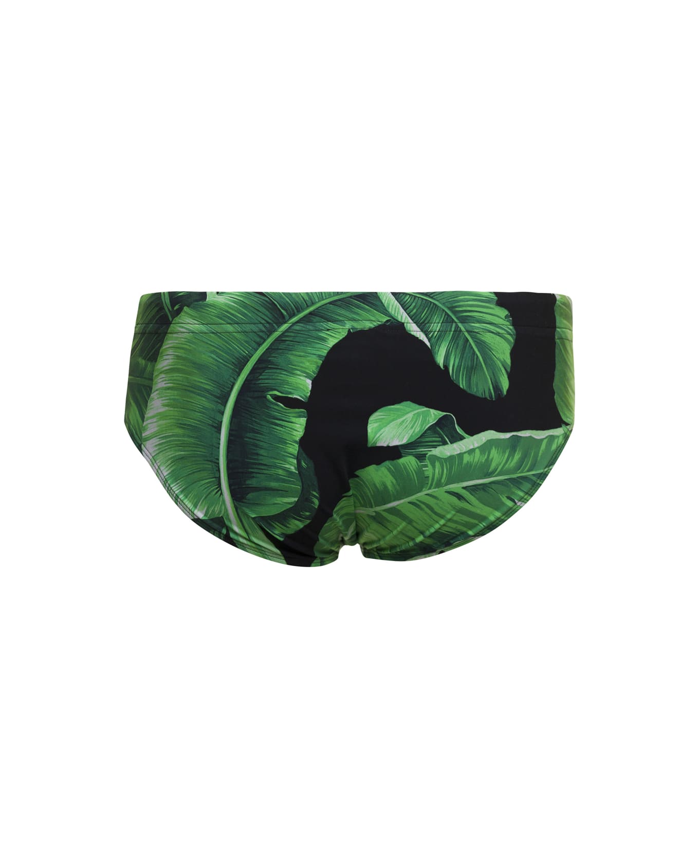Dolce & Gabbana Banana Leaf Print Swim Trunks - Banano F.nero