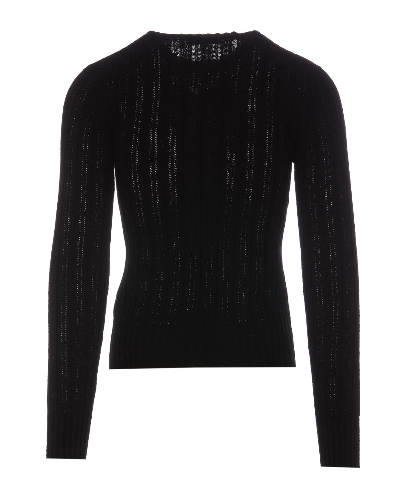 Dolce & Gabbana Techinical Ribbed Cotton Pullover - Black ニットウェア