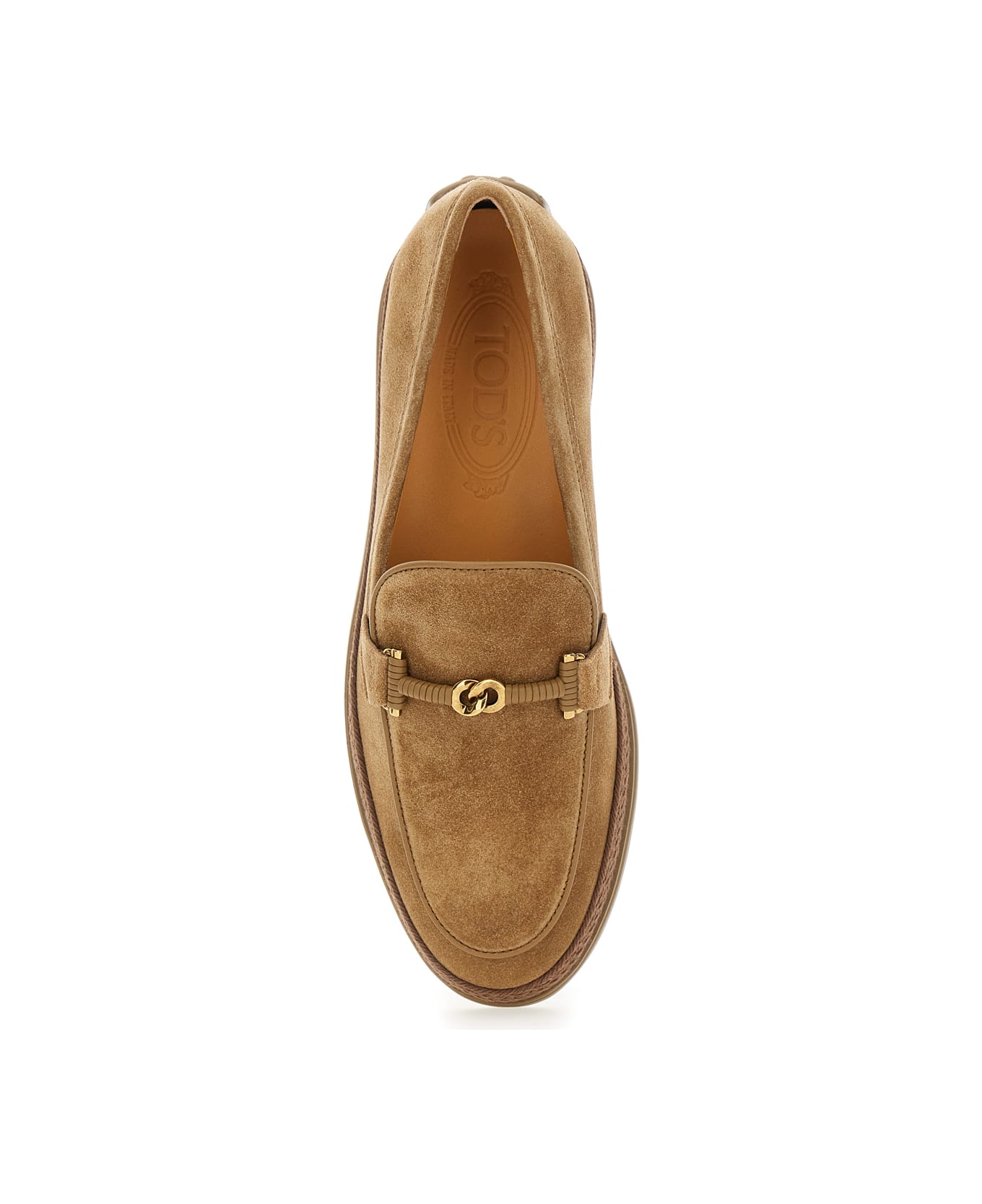 Tod's Brown Loafers With Cord Detail In Leather Woman