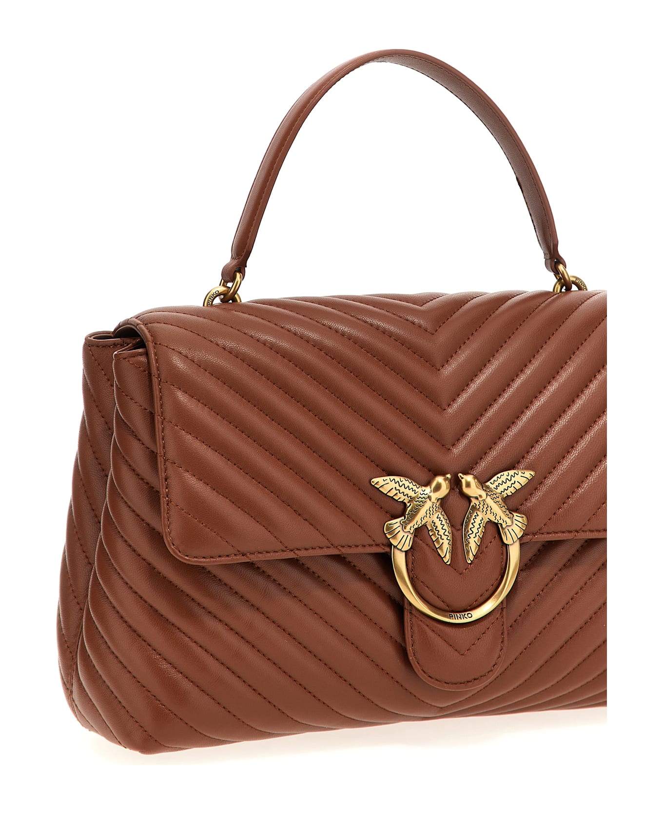 Pinko 
big Lady Love Bag Puff Chevron
 Handbag - Brown