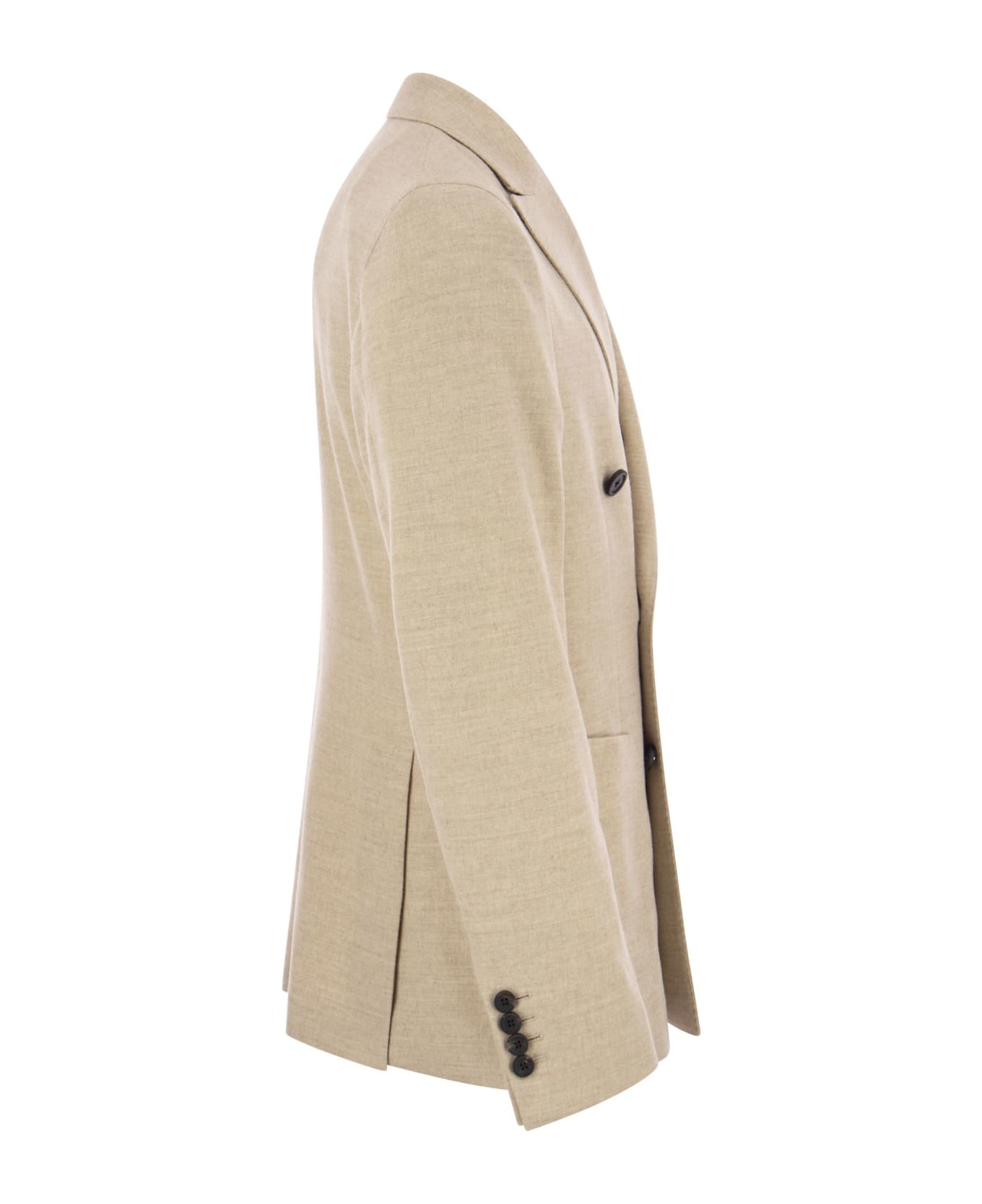 Peserico Wool And Viscose Double-breasted Blazer - Beige