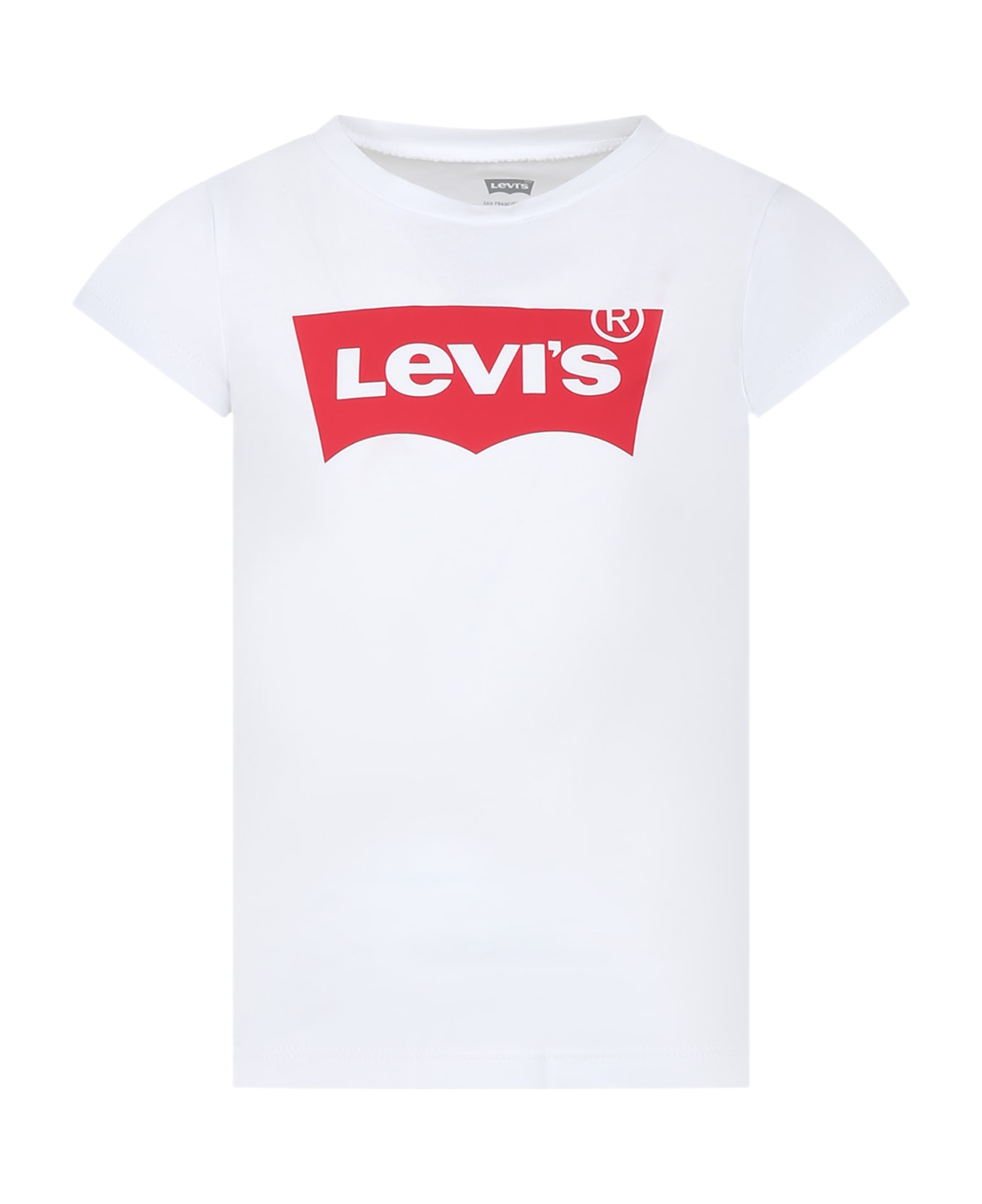 Levi's White T-shirt For Girl With Logo - White Tシャツ＆ポロシャツ