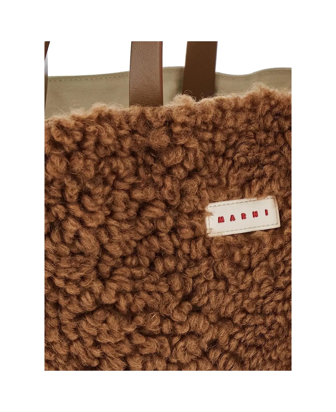 Marni Fur Medium Tote Bag Marni - BISCUIT