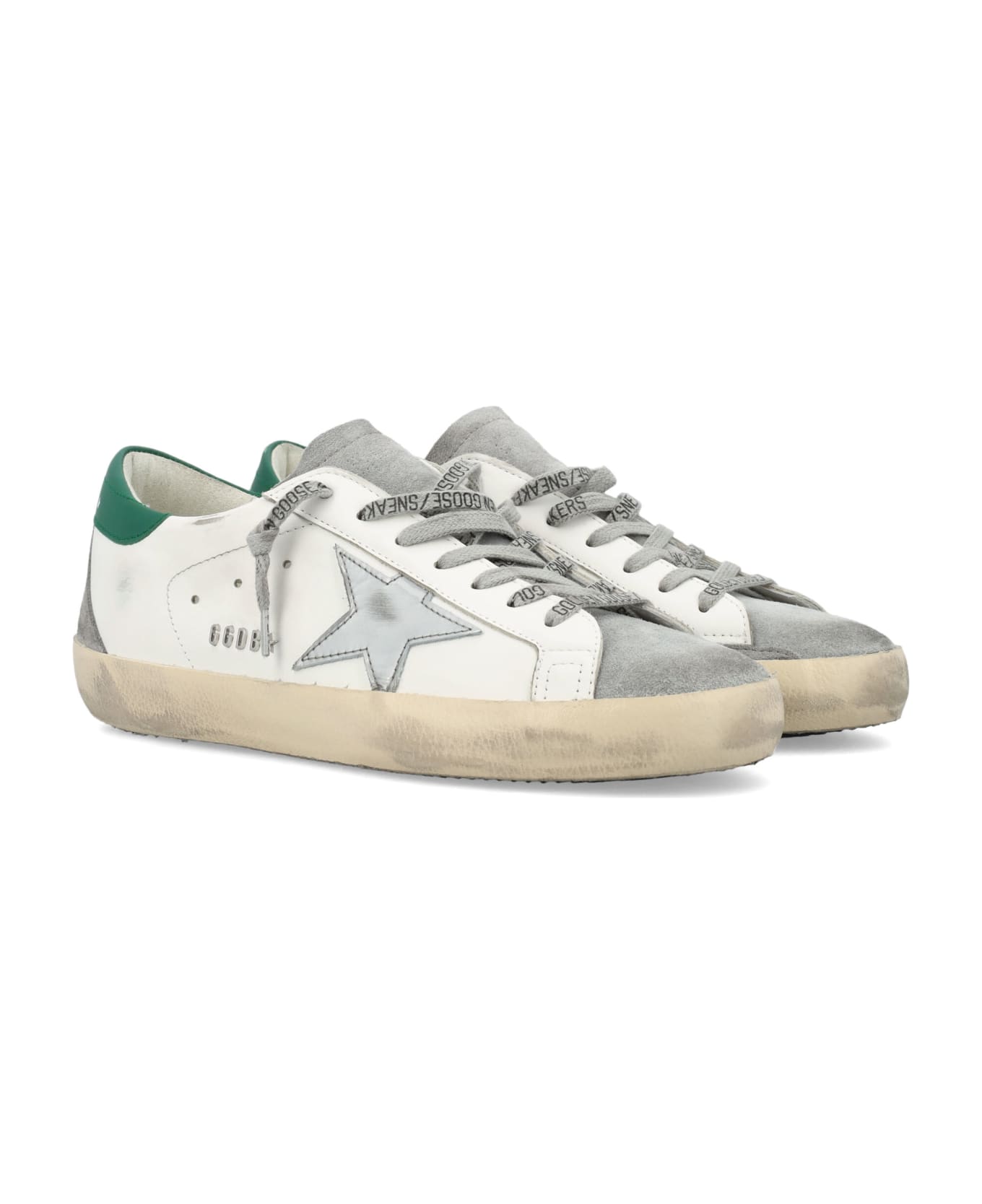 Golden Goose Super-star Classic Sneakers - WHITE SILVER GREEN