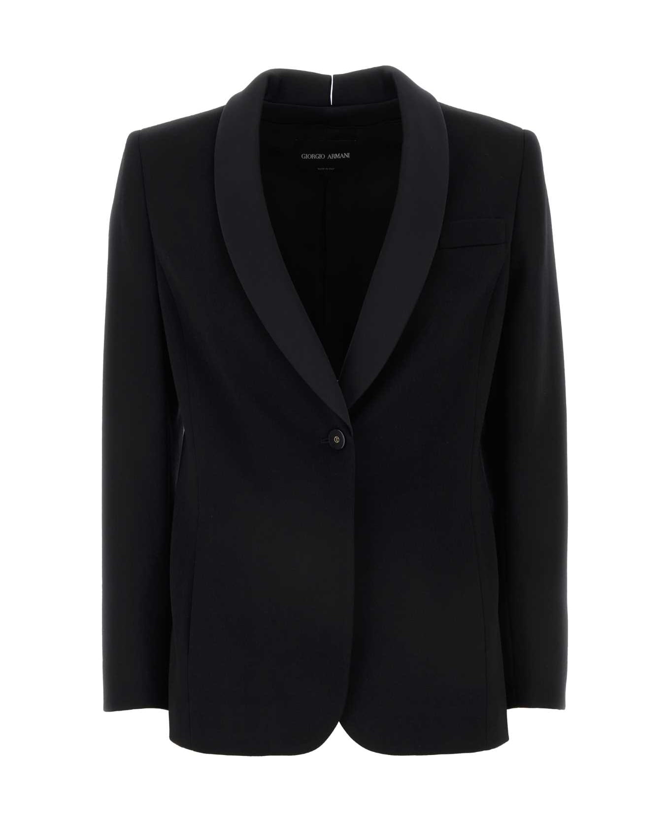Giorgio Armani Black Wool Blazer - UC001