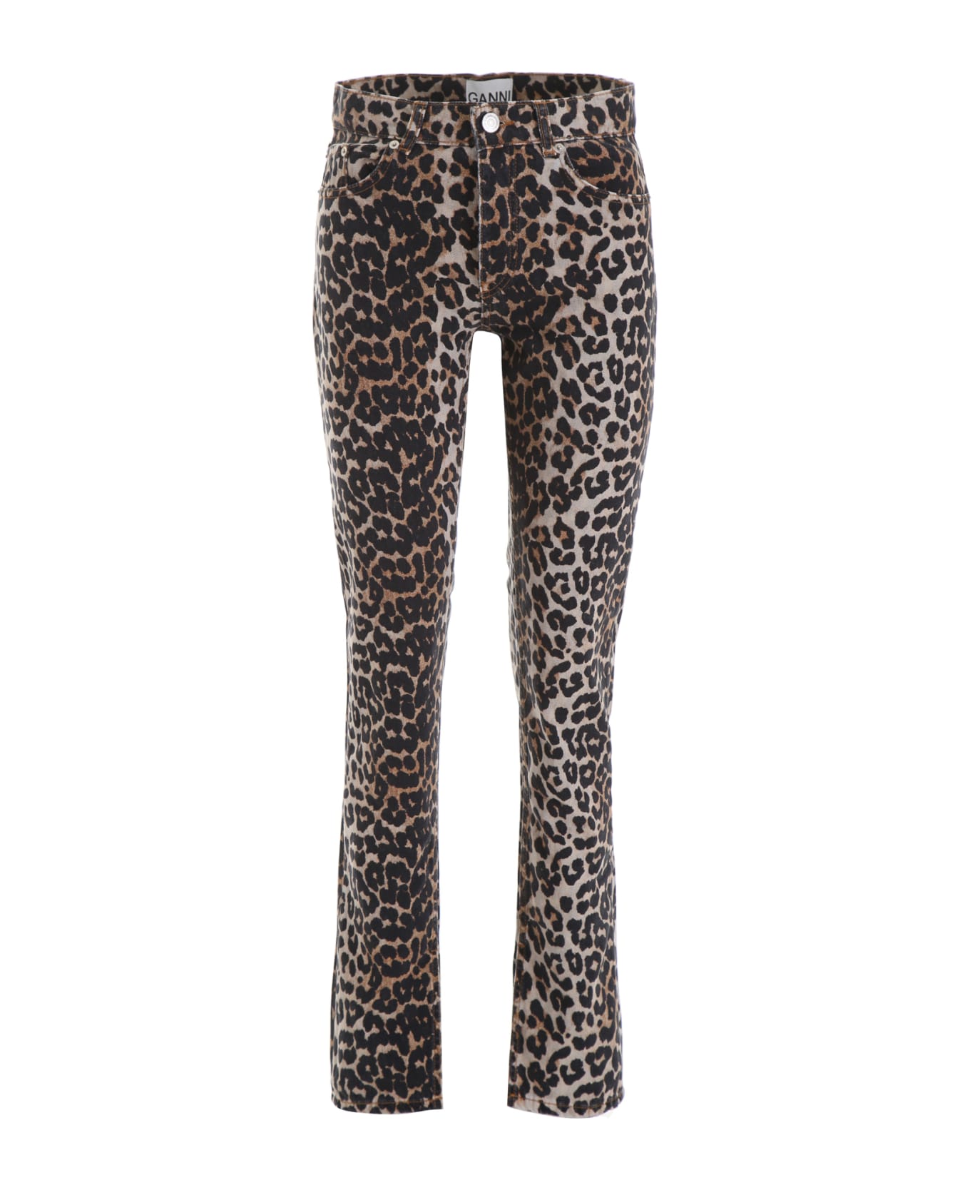 Ganni Leopard-printed Jeans - LEO (Brown)