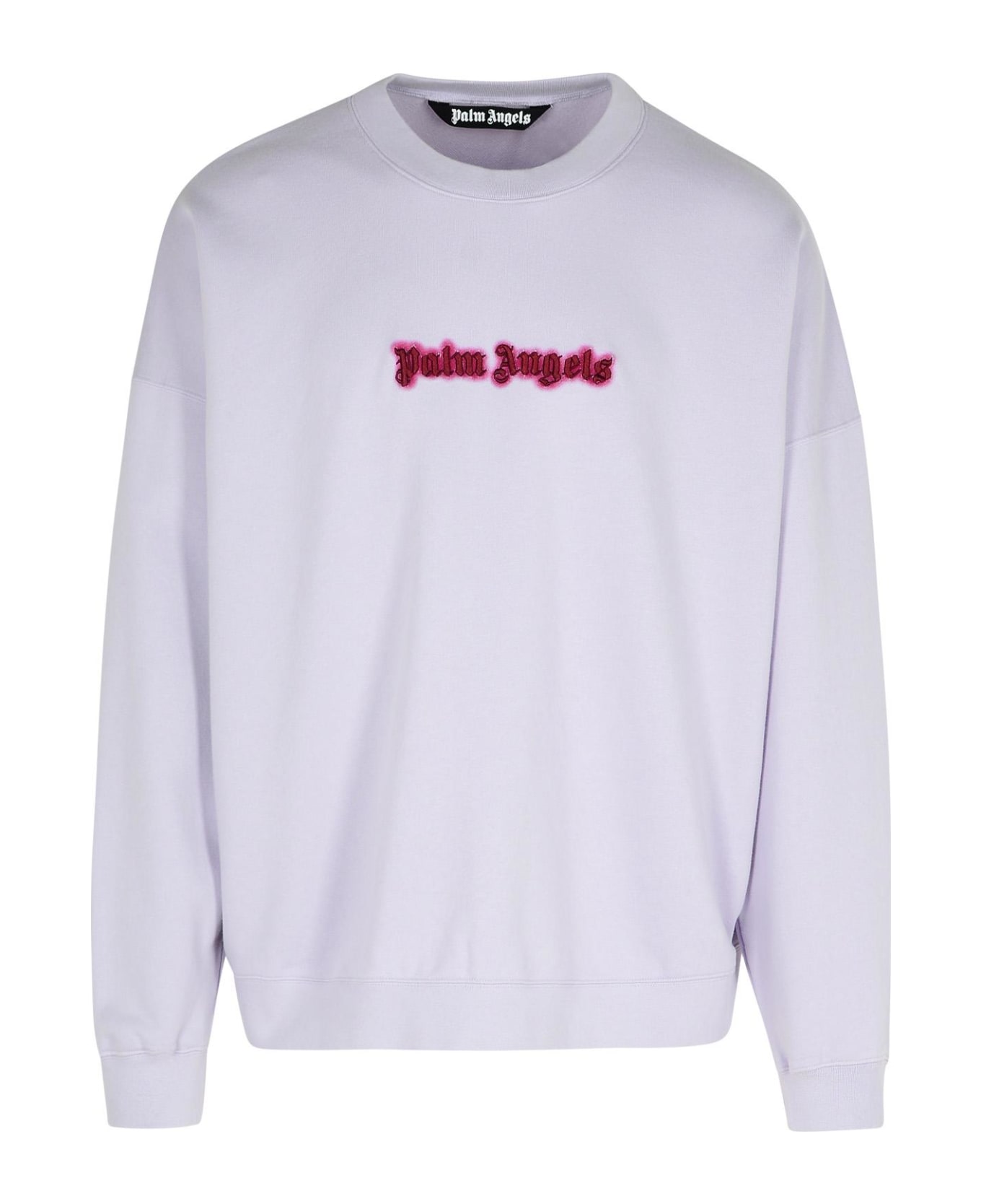 Palm Angels 'neon' Lilac Cotton Sweatshirt - Liliac