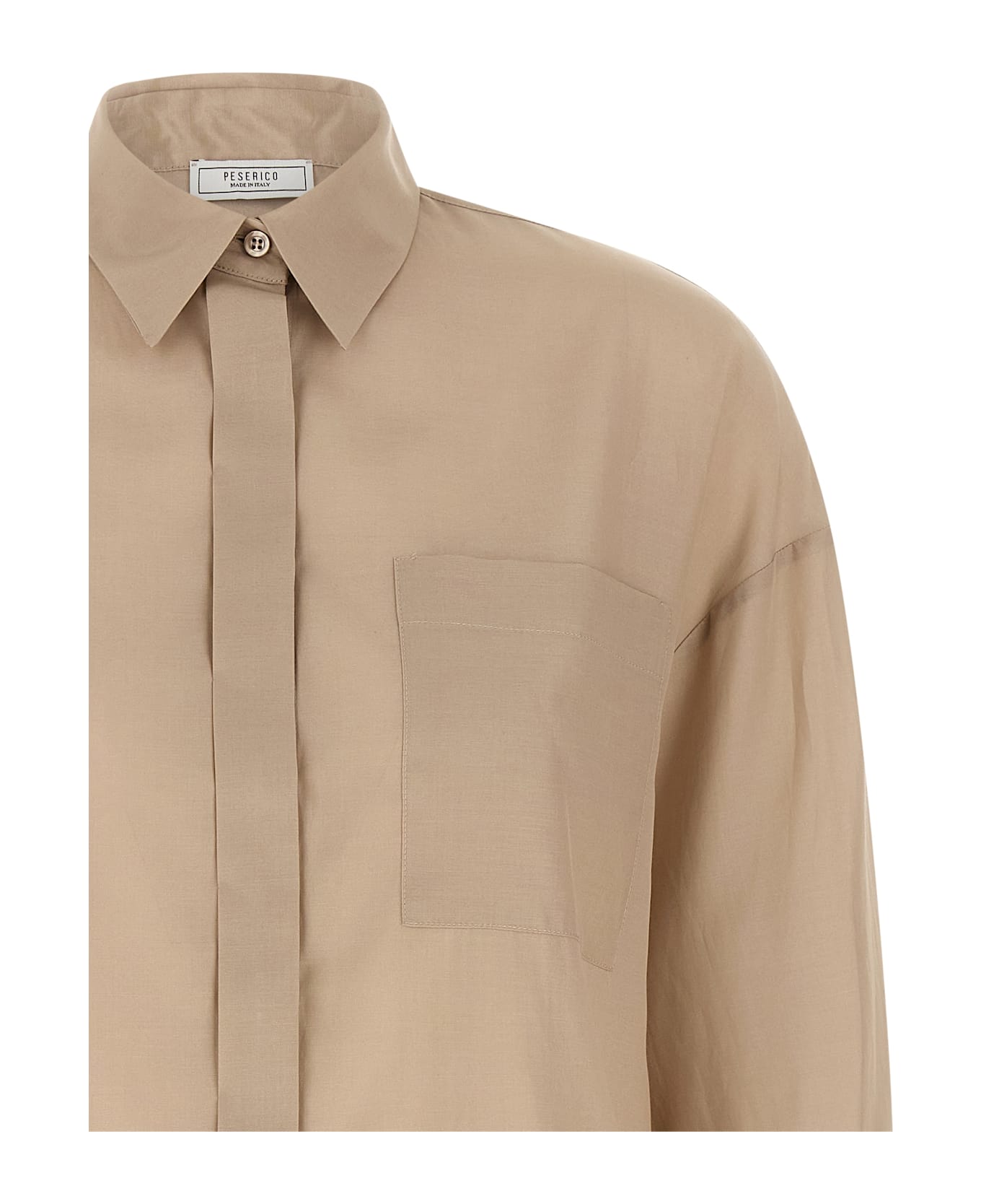 Peserico Asymmetric Hem Shirt - Beige