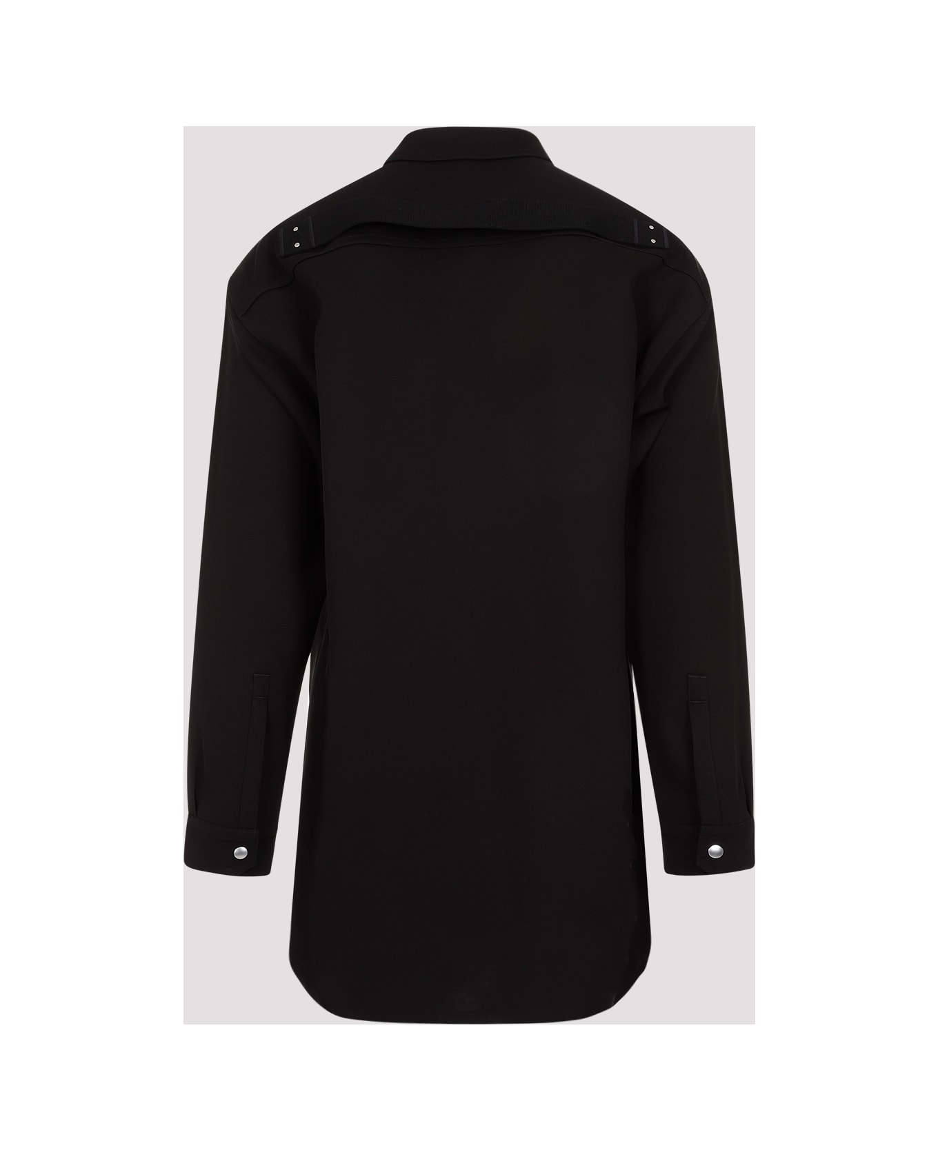 Rick Owens Jumbo Fogpocket Silk Wool Shirt - Black