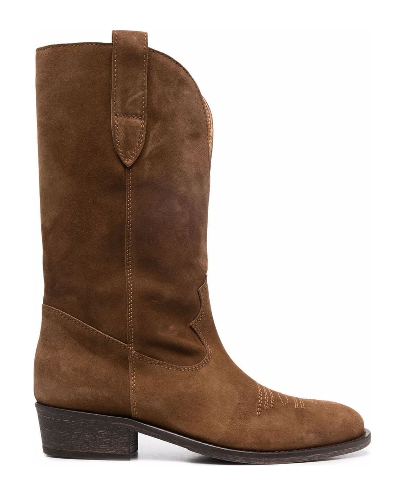 Via Roma 15 Brown Suede Cowboy Boots - Brown